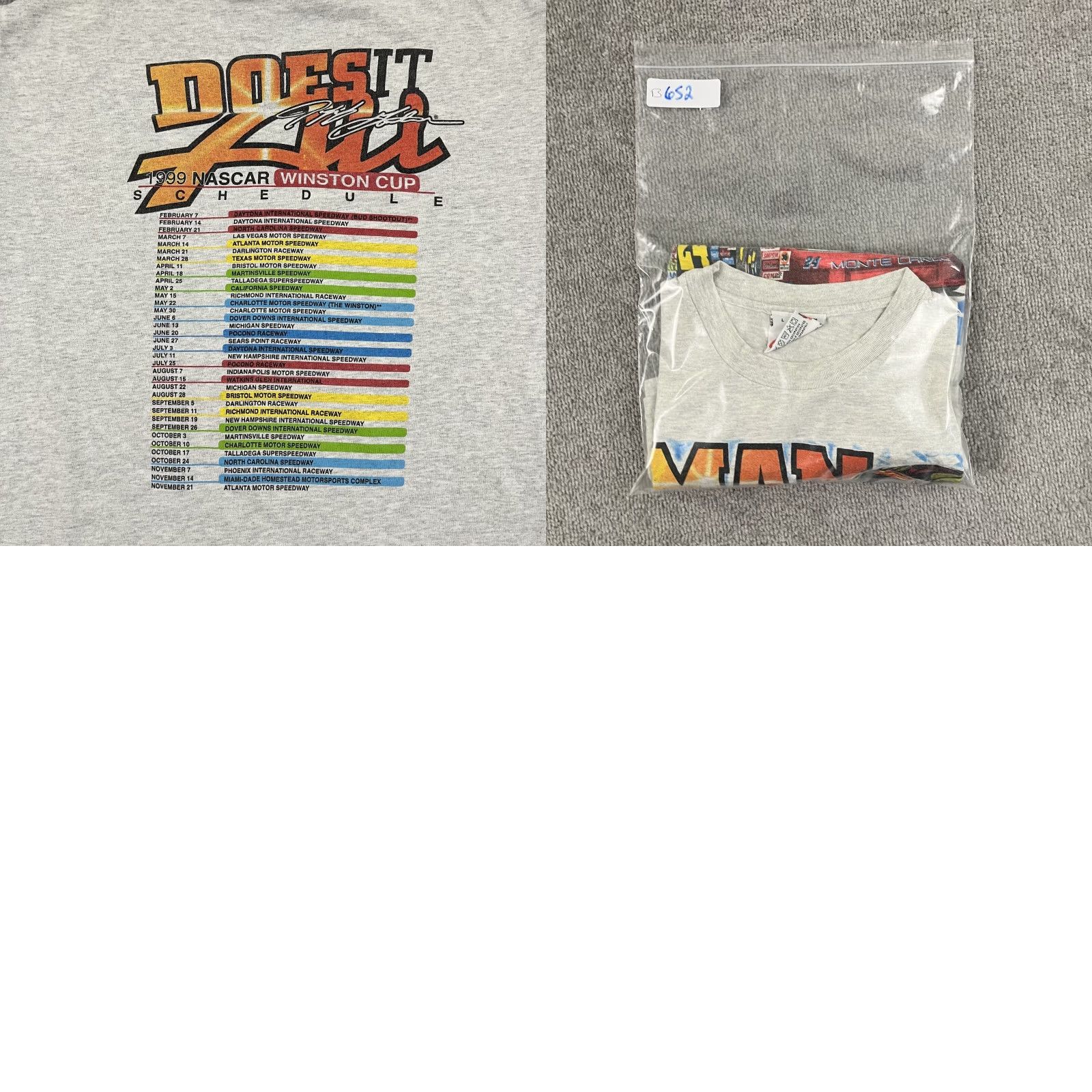 NASCAR VINTAGE Competition JEFF GORDON Shirt Mens Large Gray Graphic Nascar Double-Sided Tee 1999 Size US L / EU 52-54 / 3 - 8 Thumbnail