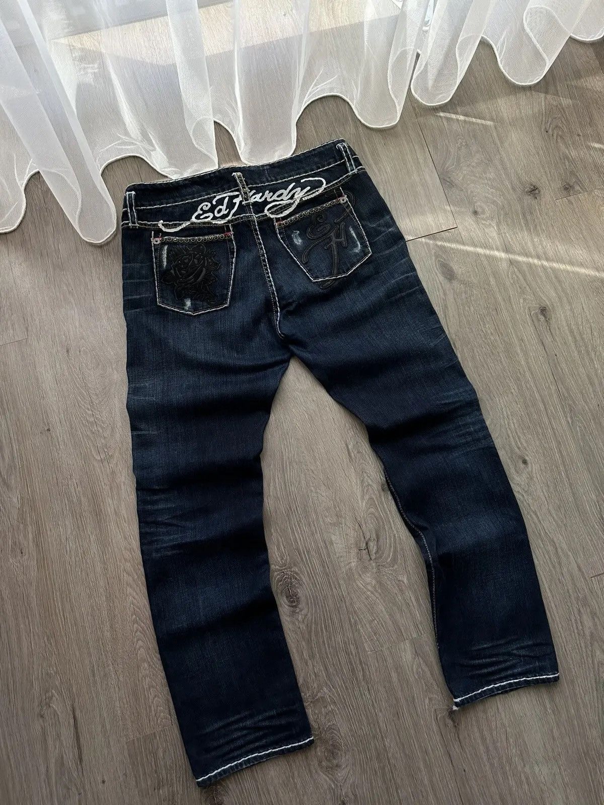 Christian Audigier × Ed Hardy × Vintage Vintage Ed Hardy Christian Audigier Denim Pants Size US 29 - 5 Thumbnail