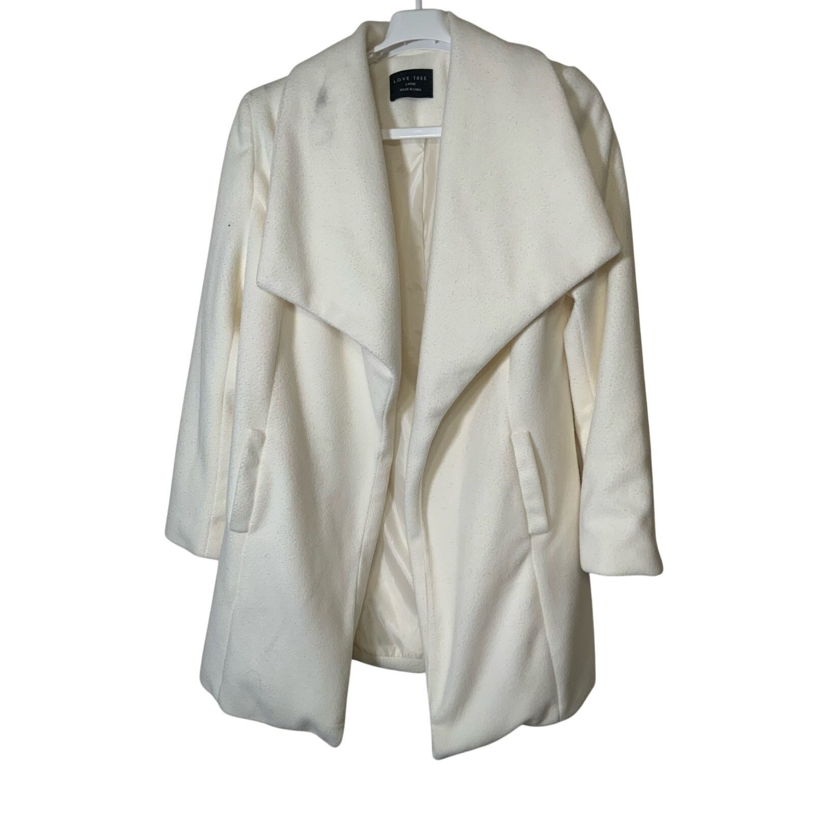 Unknown London Love Tree Open Front Coat Jacket Soft Draped Women’s Size L Size L / US 10 / IT 46 - 1 Thumbnail