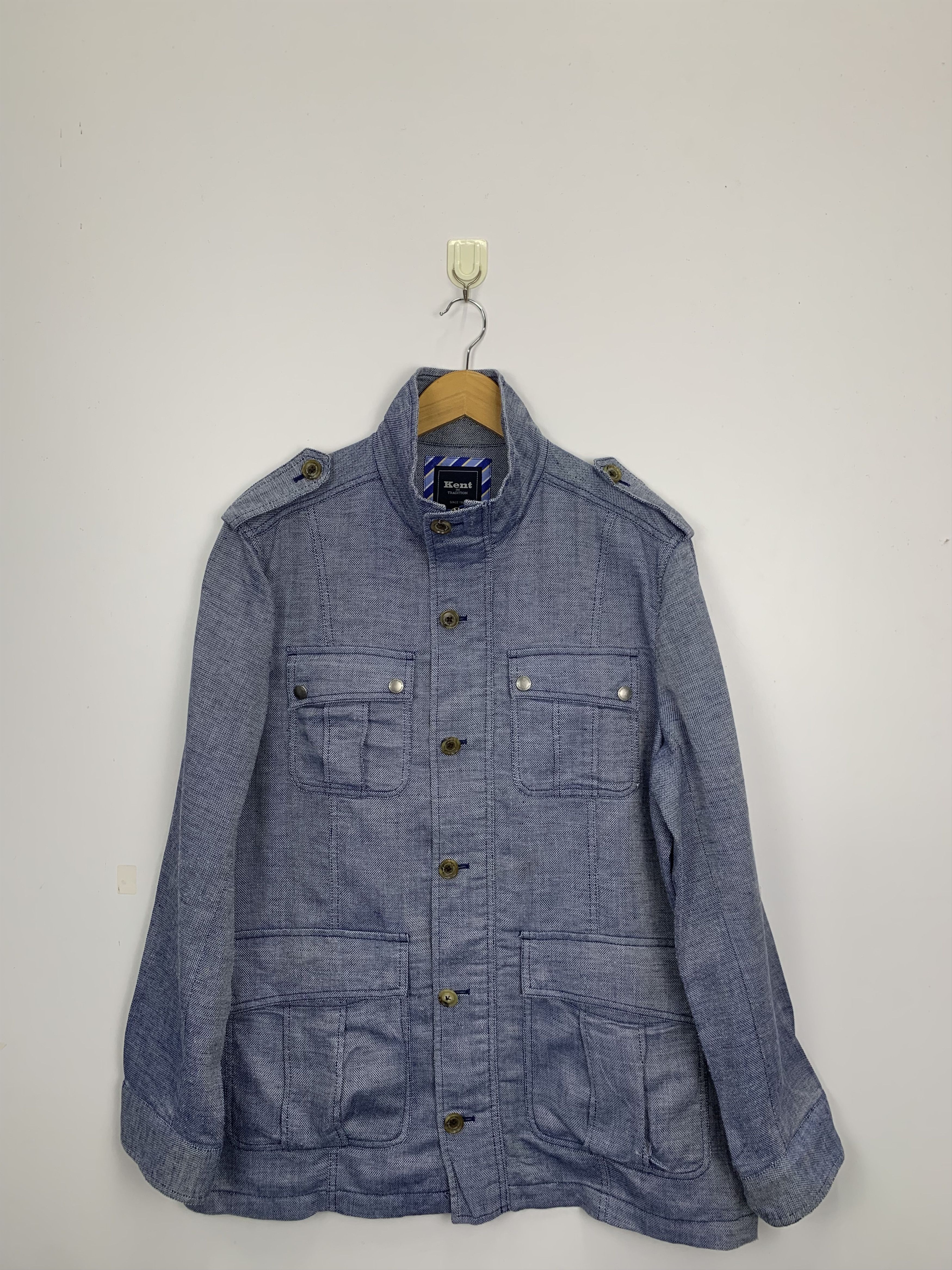 Vintage Designer Kent Multi Pocket Button Up Jacket J0789