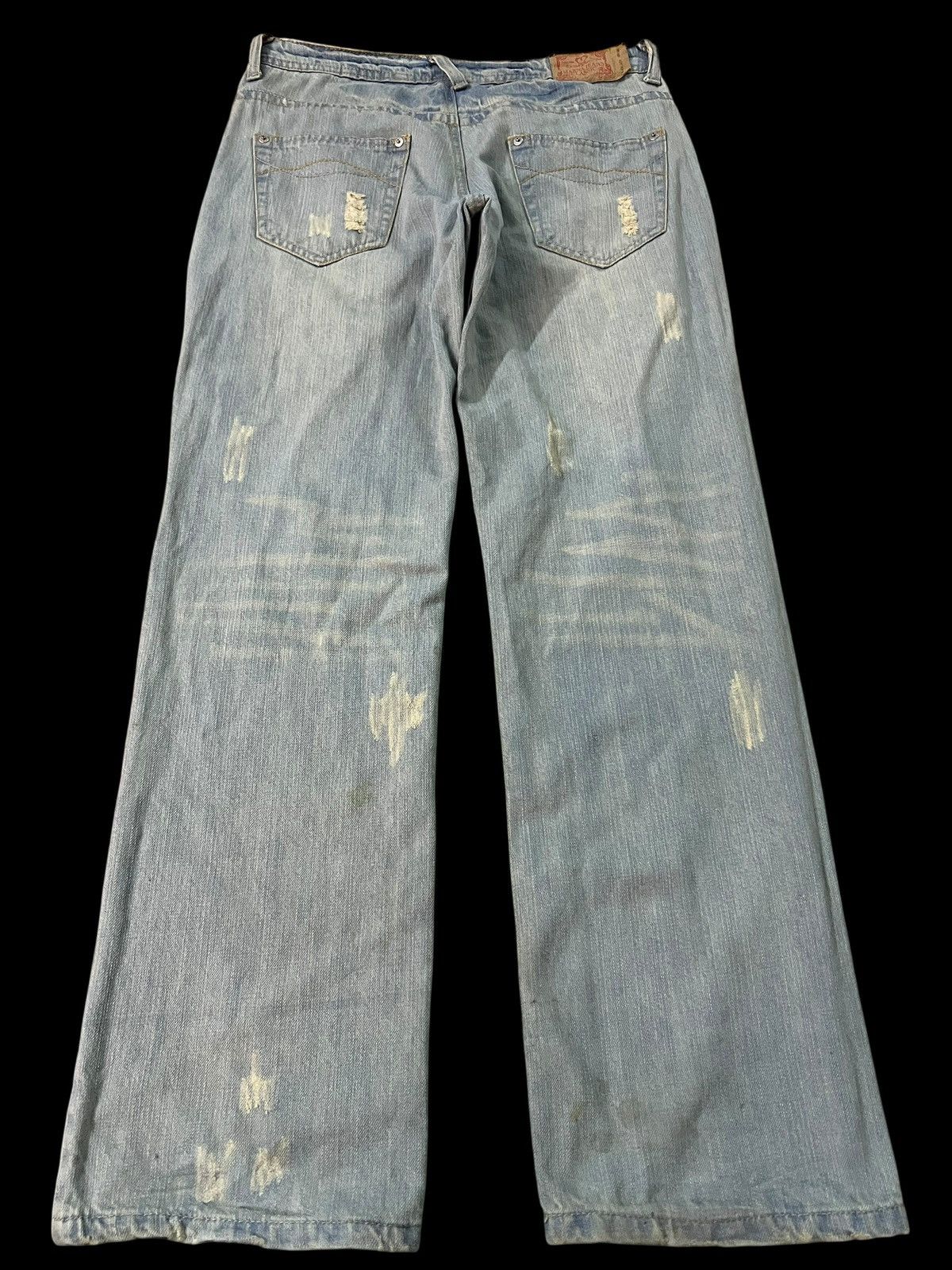 Japanese Brand 💥Flare💥Marna Clef De Sol Faded Distress Jean Size US 32 / EU 48 - 2 Thumbnail