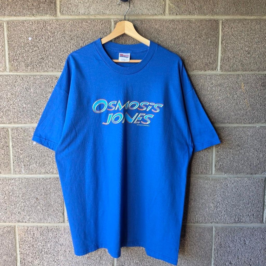 Hanes vintage y2k 2000 Osmosis Jones blue graphic tee #osmosisjone Size US XL / EU 56 / 4 - 1 Thumbnail