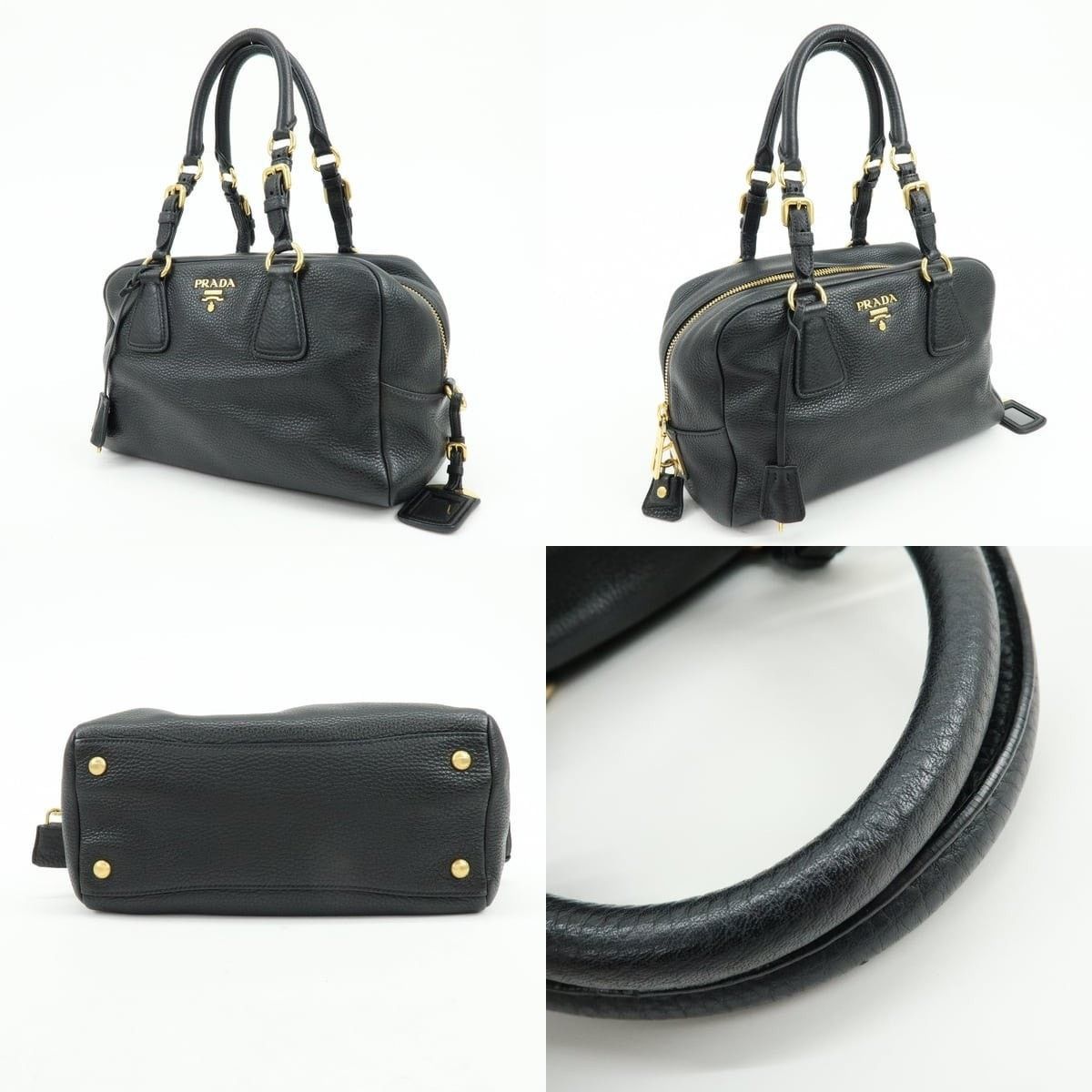 Prada Prada Vitello Daino Shoulder Bag Calfskin Black Size ONE SIZE - 3 Thumbnail