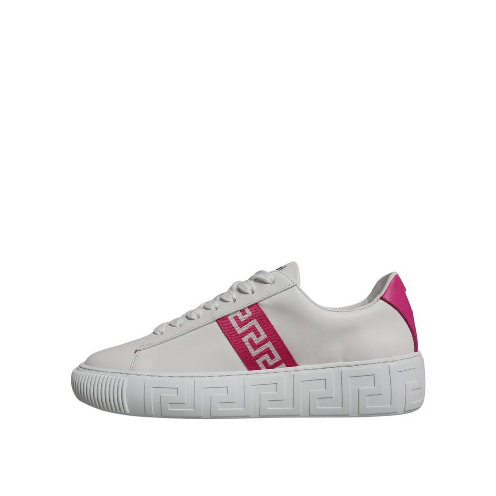 Versace Versace White Pink Greca Print Platform Low Top Sneakers Sho Size US 9 / EU 42 - 5 Thumbnail