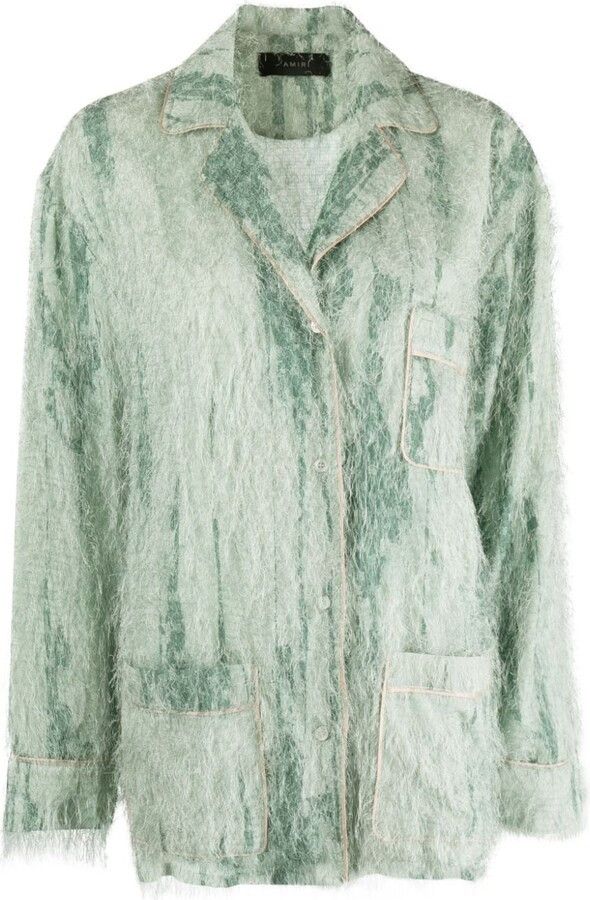 Amiri o1y0425 Patterned Shirt in Green Size XS / US 0-2 / IT 36-38 - 1 Thumbnail