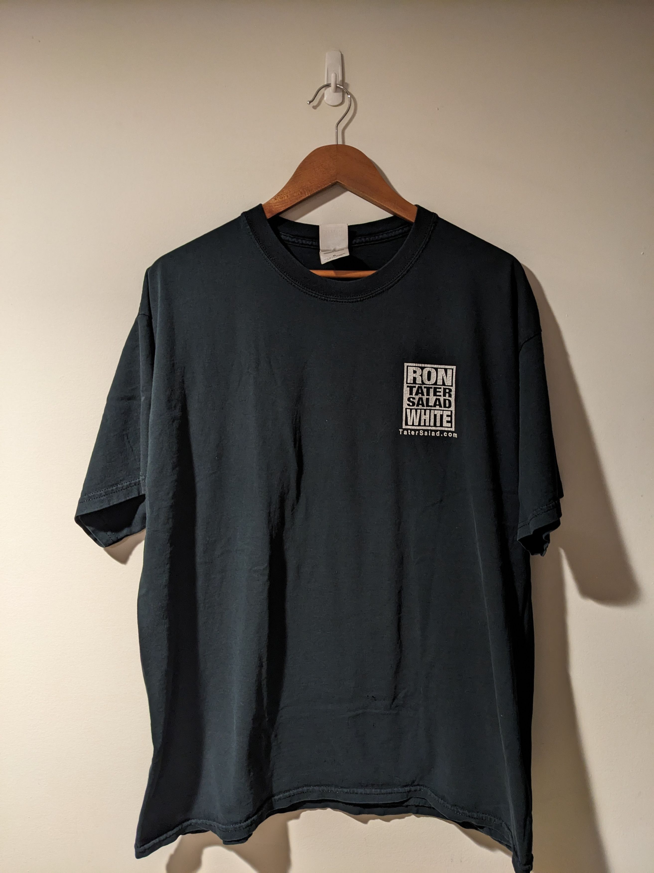 Gildan × Vintage Vintage Ron Tater Salad White Comedy Black X-Large T-Shirt Size US XL / EU 56 / 4 - 4 Thumbnail