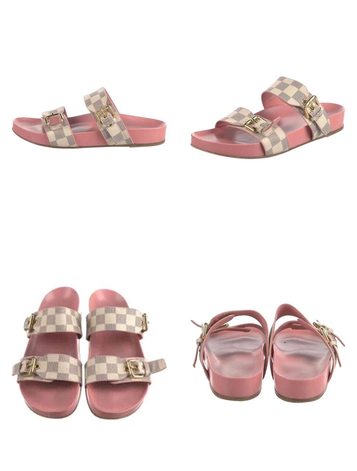 Louis Vuitton $1210 Louis Vuitton Damier Azur Pattern Slides Women's Size US 8.5 / IT 38.5 - 2 Thumbnail