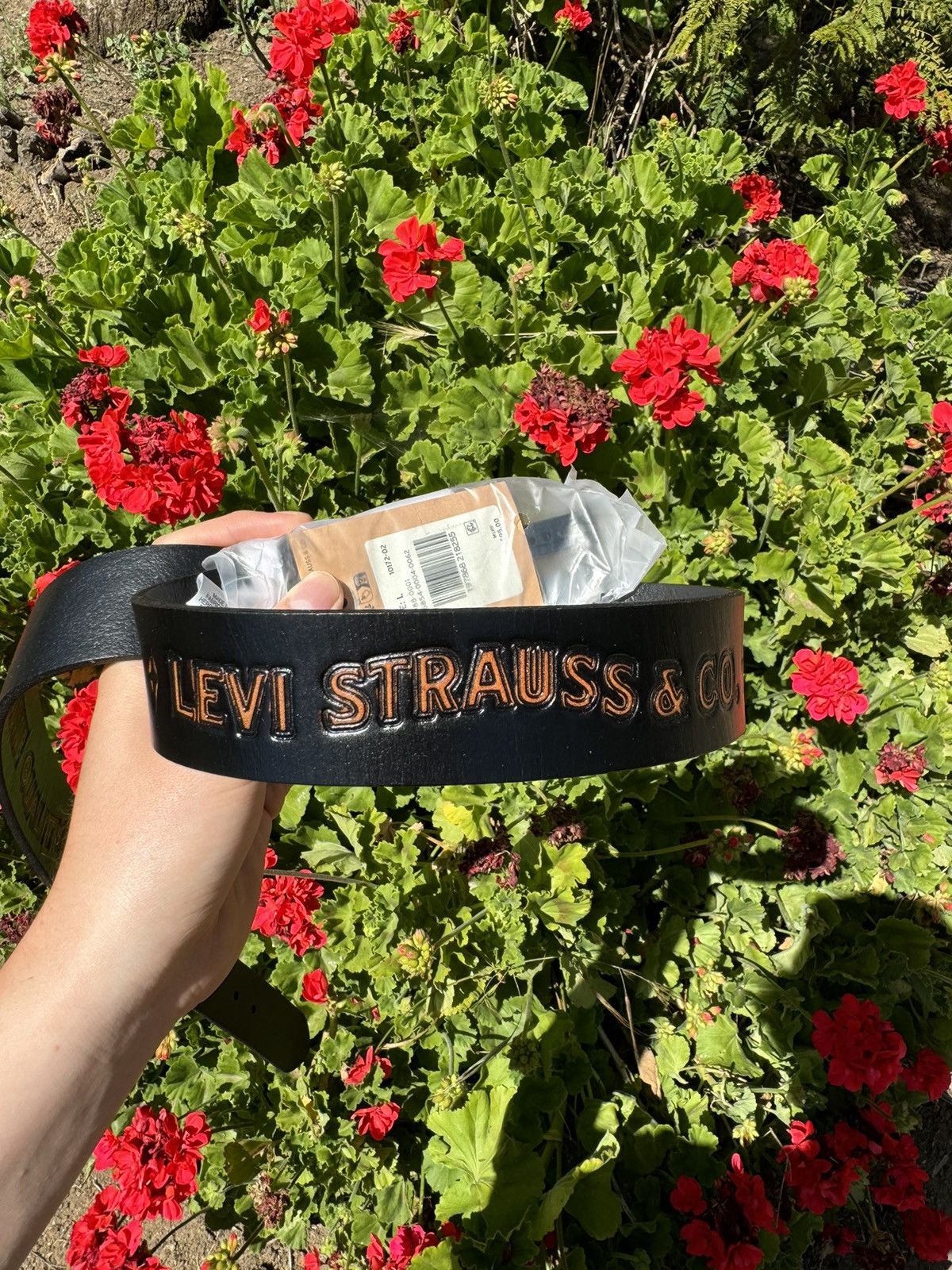 Stussy & Levi´s Embossed Leather Belt (Size - L/XL Stussy & Levi´s Embossed Leather Belt (Size - L/XL