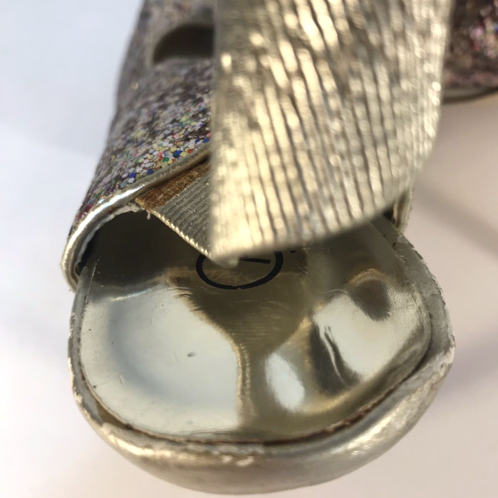 Halo Carlos Santana Halo Glitter Peep Toe Slingback Heels Womens Size 9 Stiletto Multicolor Size US 9 / IT 39 - 3 Thumbnail