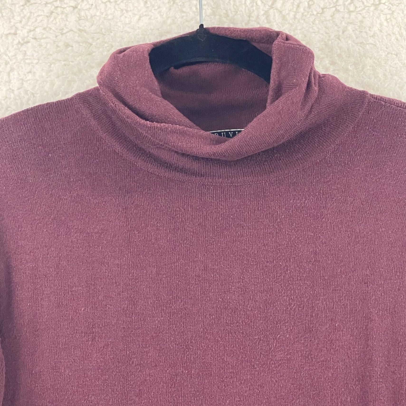 Vintage Peruvian Connection Burgundy Turtle Neck Shirt Womens Small Long Sleeve Cotton Size S / US 4 / IT 40 - 3 Thumbnail