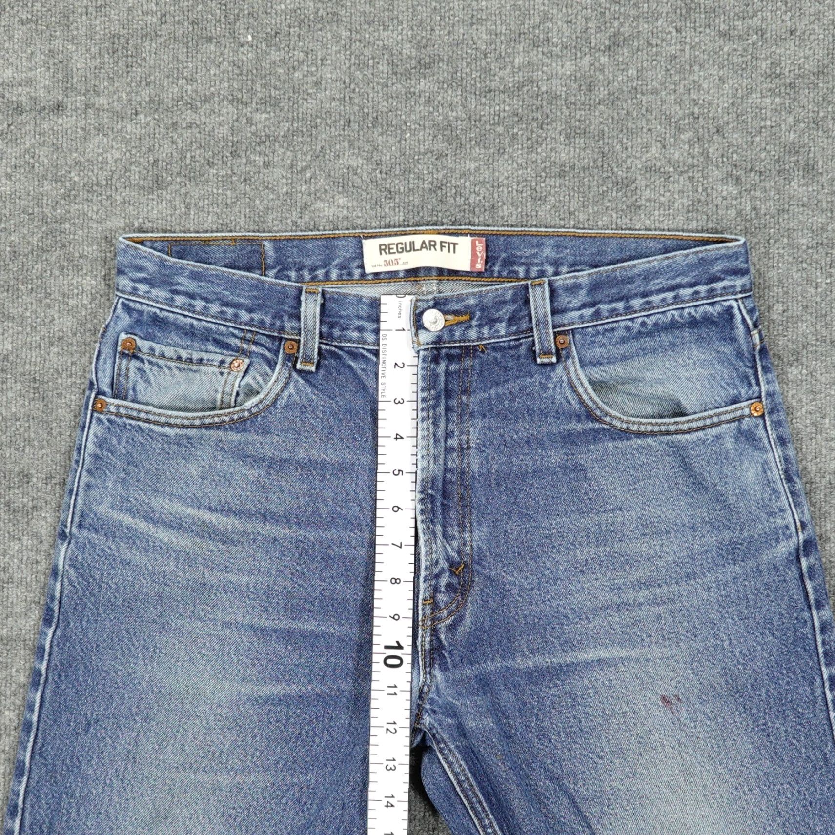 Levi's Levi's 505 Jeans Mens 36x30 Blue Regular Fit Straight Leg Stretch Denim Size US 36 / EU 52 - 6 Thumbnail