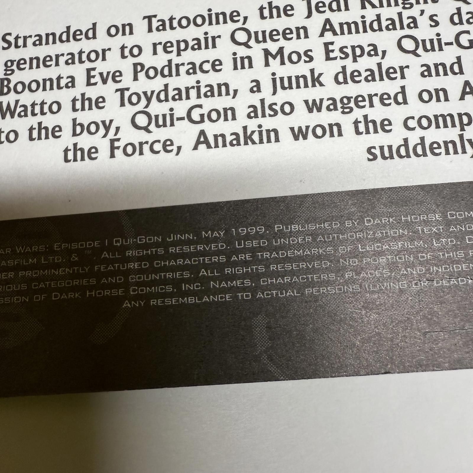Designer Dark Horse Comics Star Wars Episode I Qui-Gon Jinn MAY 1999 Size ONE SIZE - 9 Thumbnail