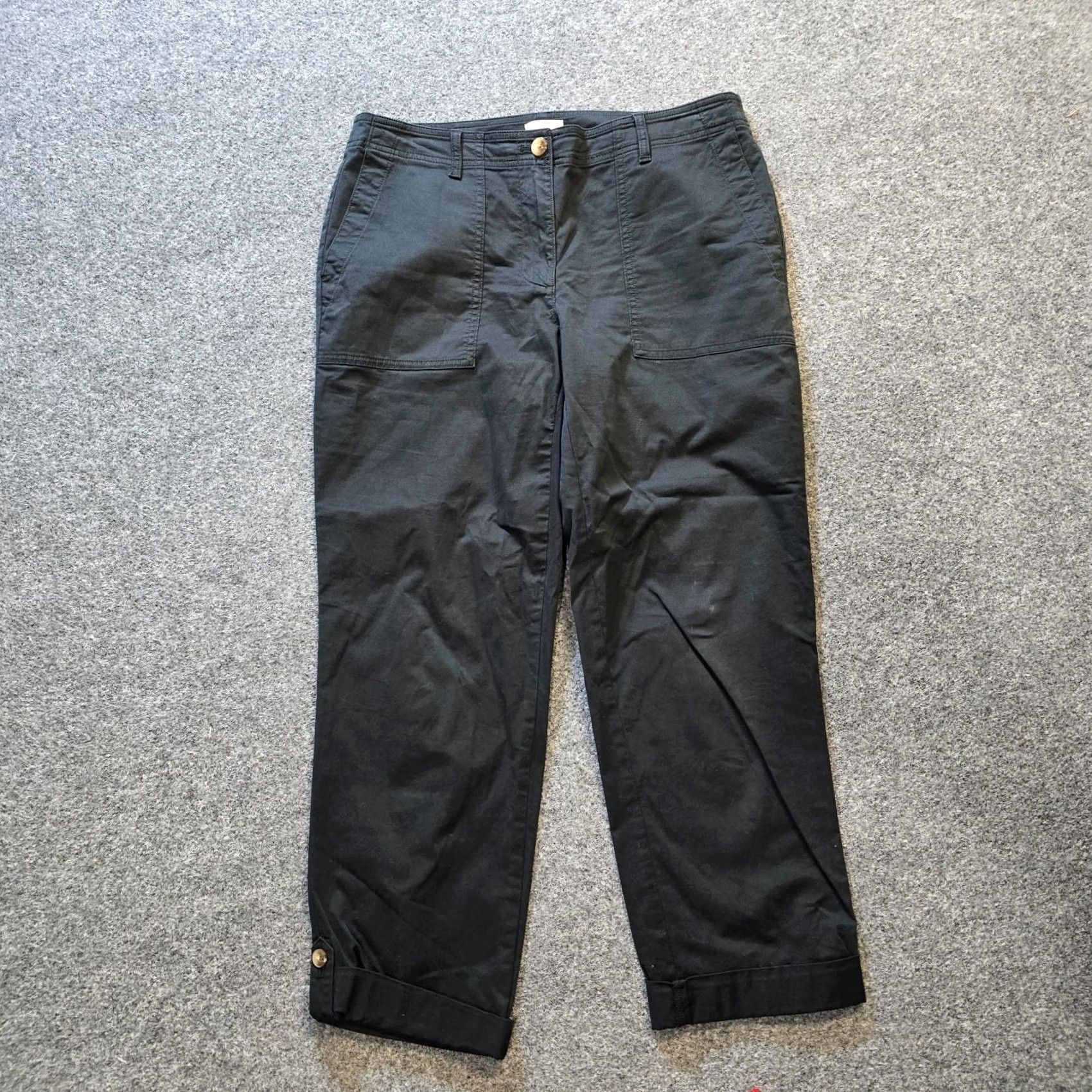 J. Jill J. Jill Pants Women 8 Black Pima Cotton Cropped Cuffed Chino Casual Capsule - Vintage: No Size 30" / US 8 / IT 44 - 2 Thumbnail