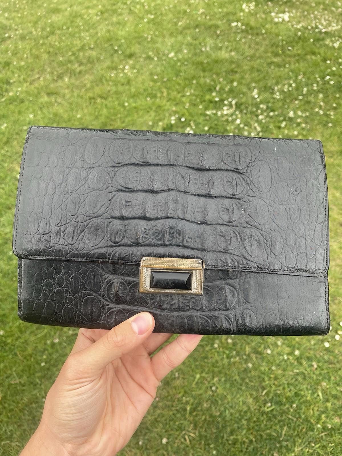 Designer Vintage 1940s Alligator Leather Clutch Bag Size ONE SIZE - 1 Thumbnail