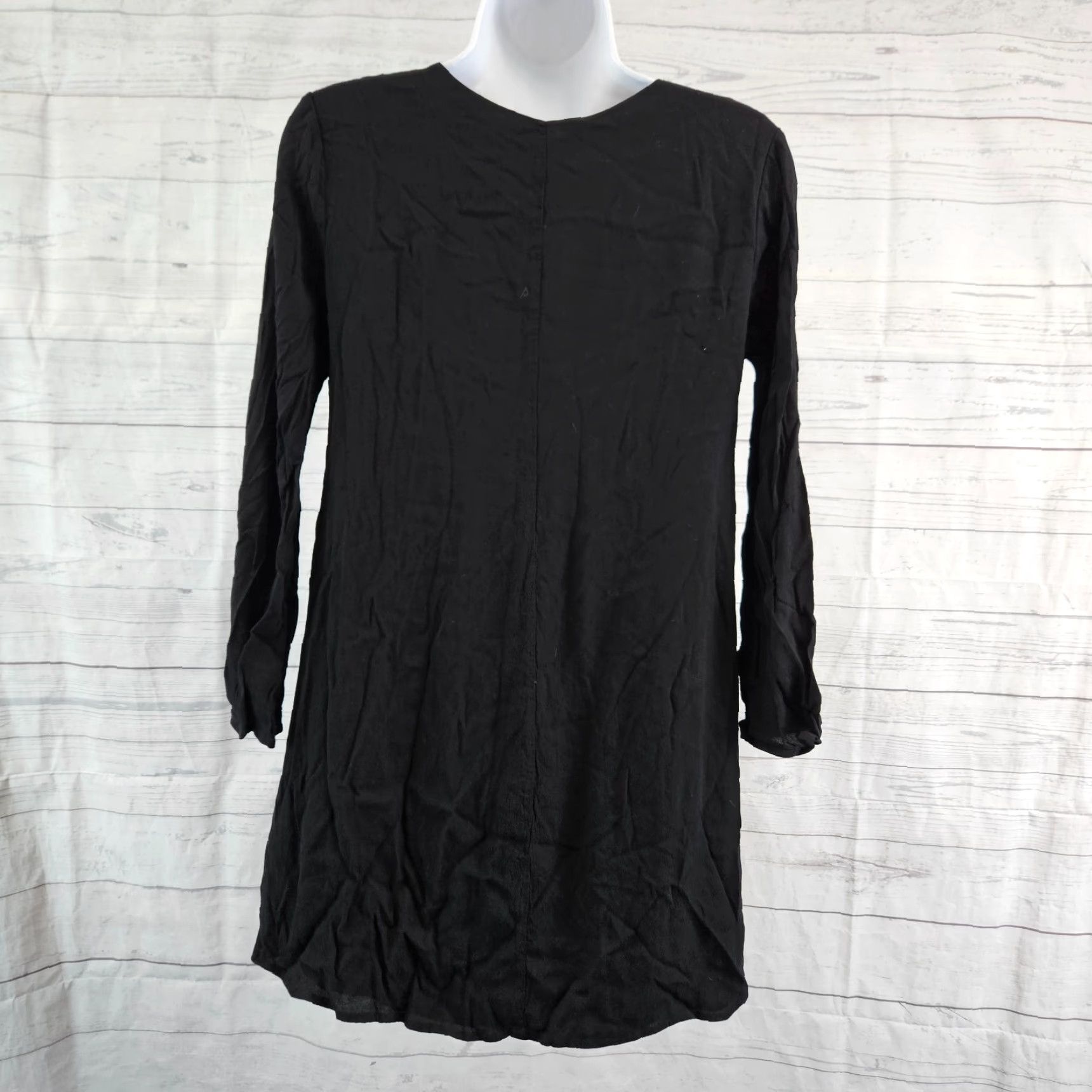 ASTR The Label ASTR The Label Womens Top XS Solid Black Rayon Shirt Blouse Knit 90s? Size XS / US 0-2 / IT 36-38 - 4 Thumbnail