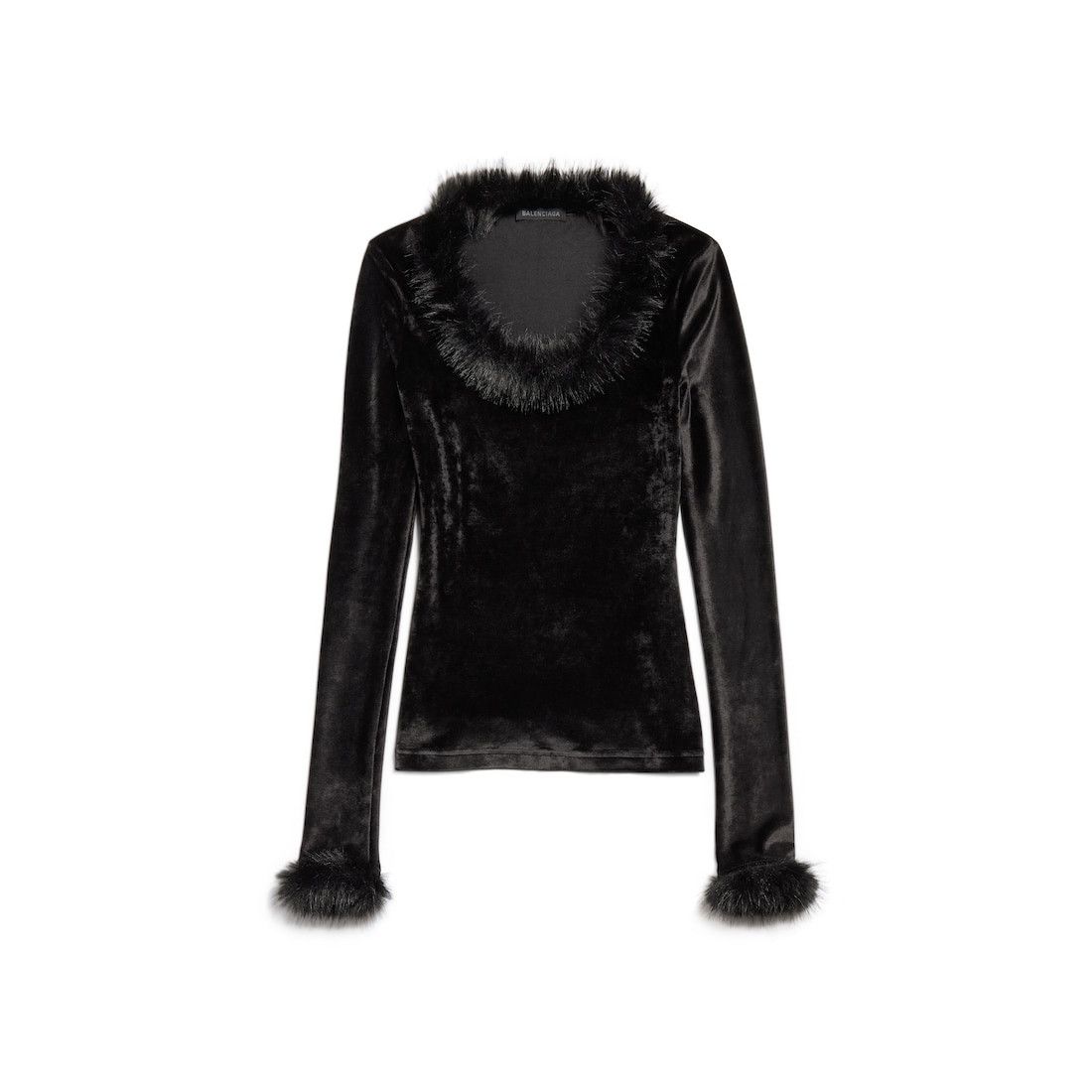 Balenciaga o1srvl11e0426 Stretch Top in Black Size S / US 4 / IT 40 - 1 Thumbnail