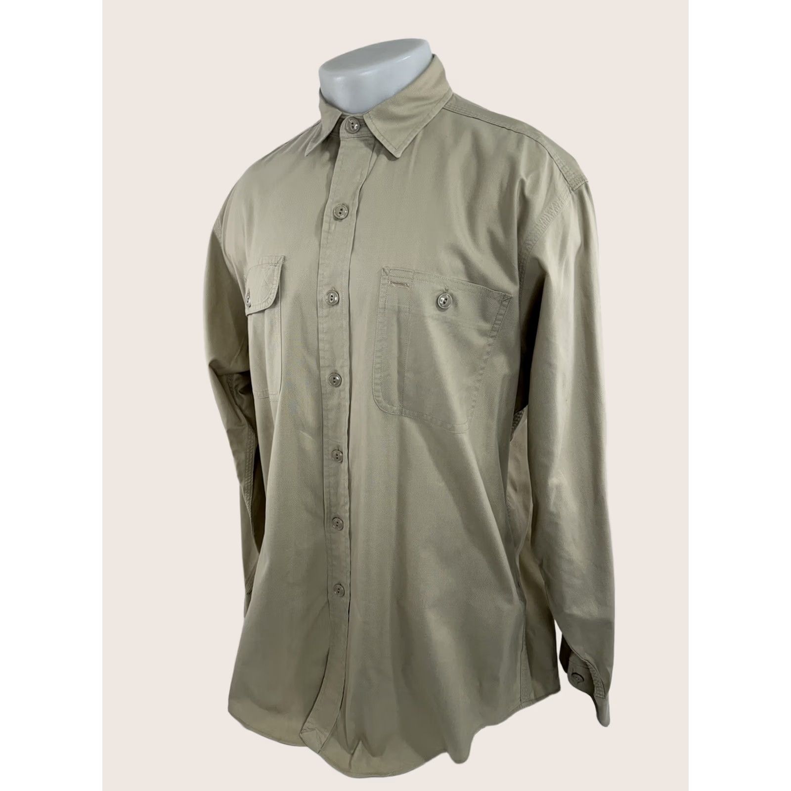 Polo Ralph Lauren POLO RALPH LAUREN DUNGAREE WORKSHIRT Shirt Mens L Beige Safari 90s C11 Size US L / EU 52-54 / 3 - 1 Thumbnail