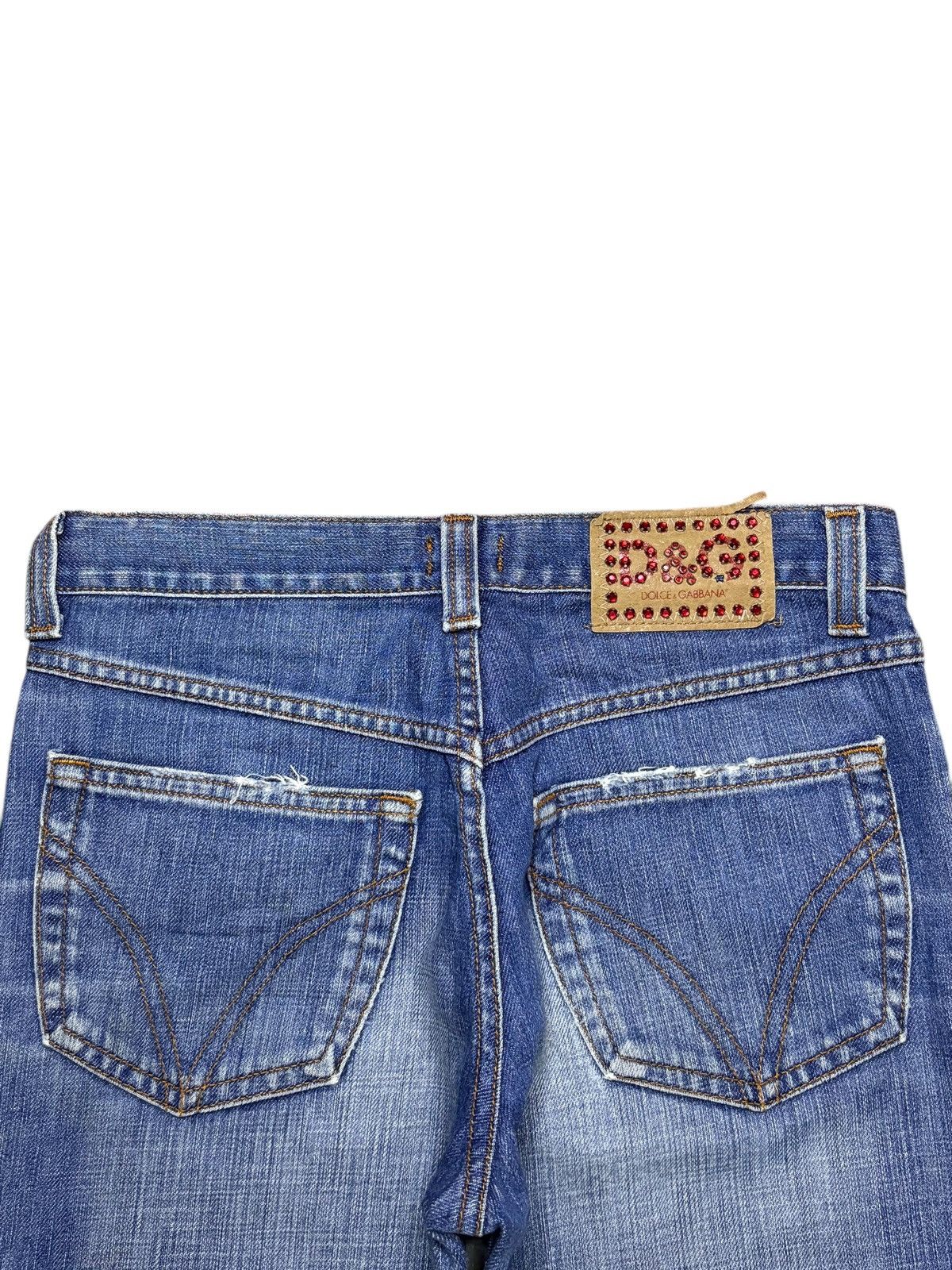 Dolce & Gabbana Vintage Dolce & Gabbana Faded Wash Distressed Flare Jeans Size 29" - 8 Thumbnail