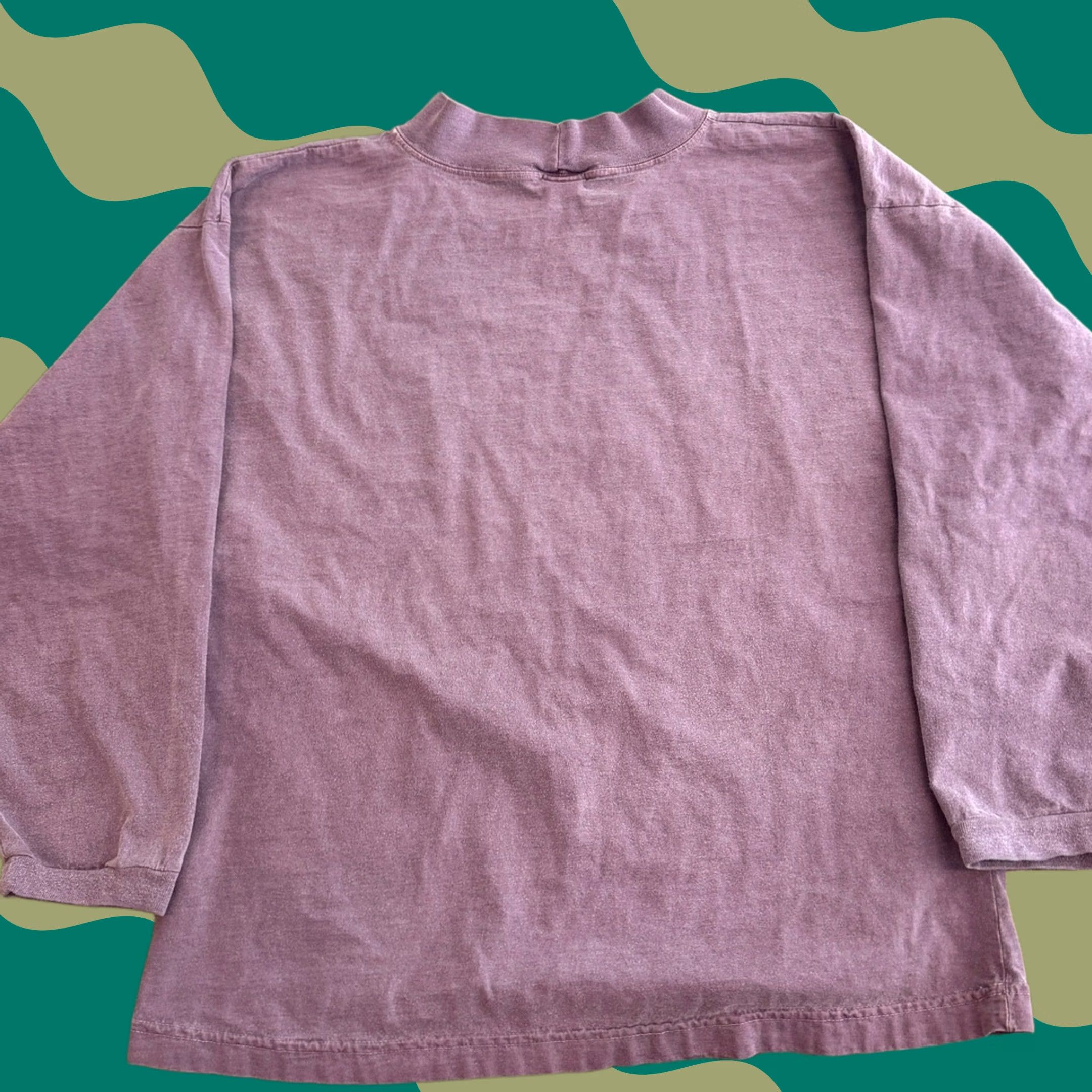 Guess VINTAGE Guess Spellout Faded Mock Neck Longsleeve Tee Purple One Size Mens XL Longsleeve Shirt Size US XL / EU 56 / 4 - 1 Thumbnail