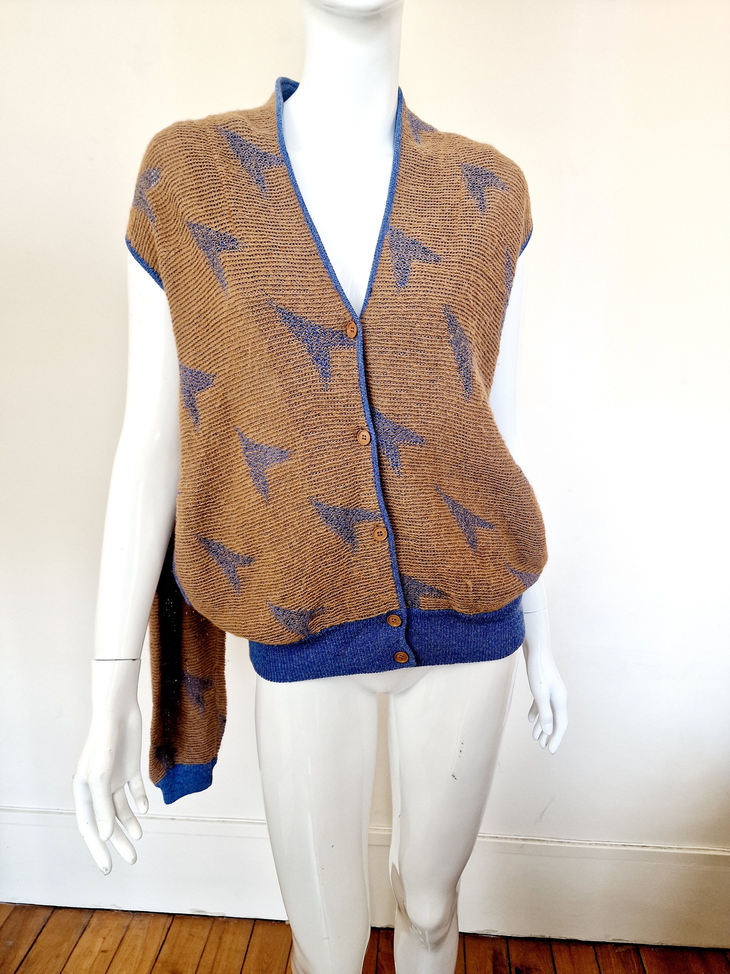 Issey Miyake Issey Miyake Cut out 80s Top Sweater Cardigan Pullover Size US M / EU 48-50 / 2 - 6 Thumbnail