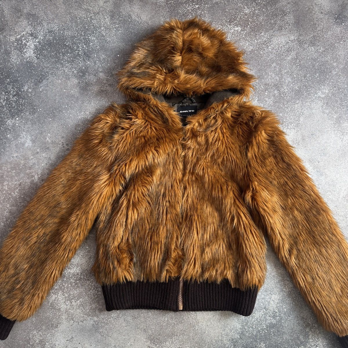 20471120 Y2K Vintage Faux Fur Fuzzy Hooded Bomber Jacket Size M / US 6-8 / IT 42-44 - 2 Thumbnail