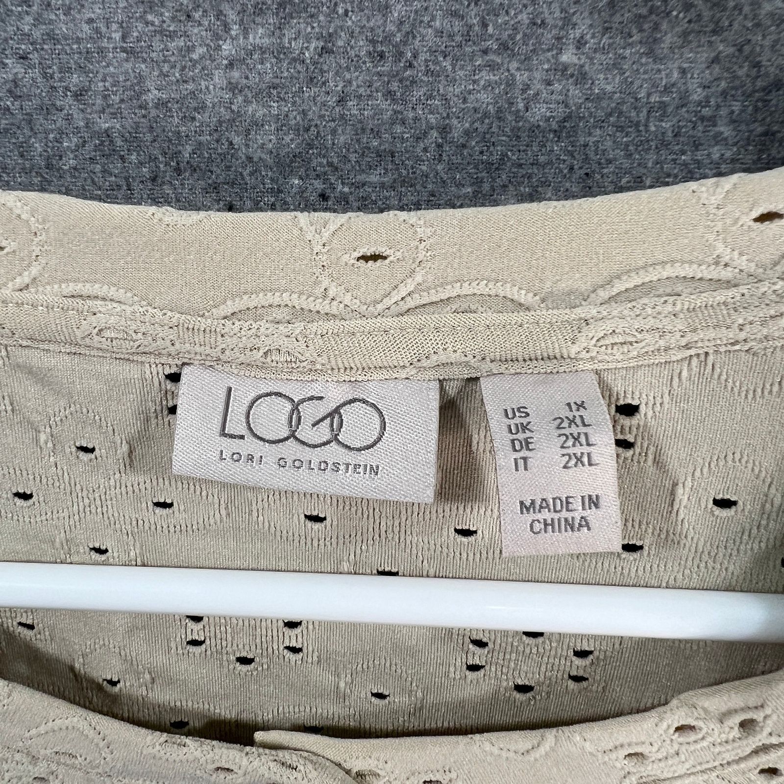 Other LOGO by Lari Goldstein Stretch Eyelet Button Front Size XL / US 12-14 / IT 48-50 - 3 Thumbnail