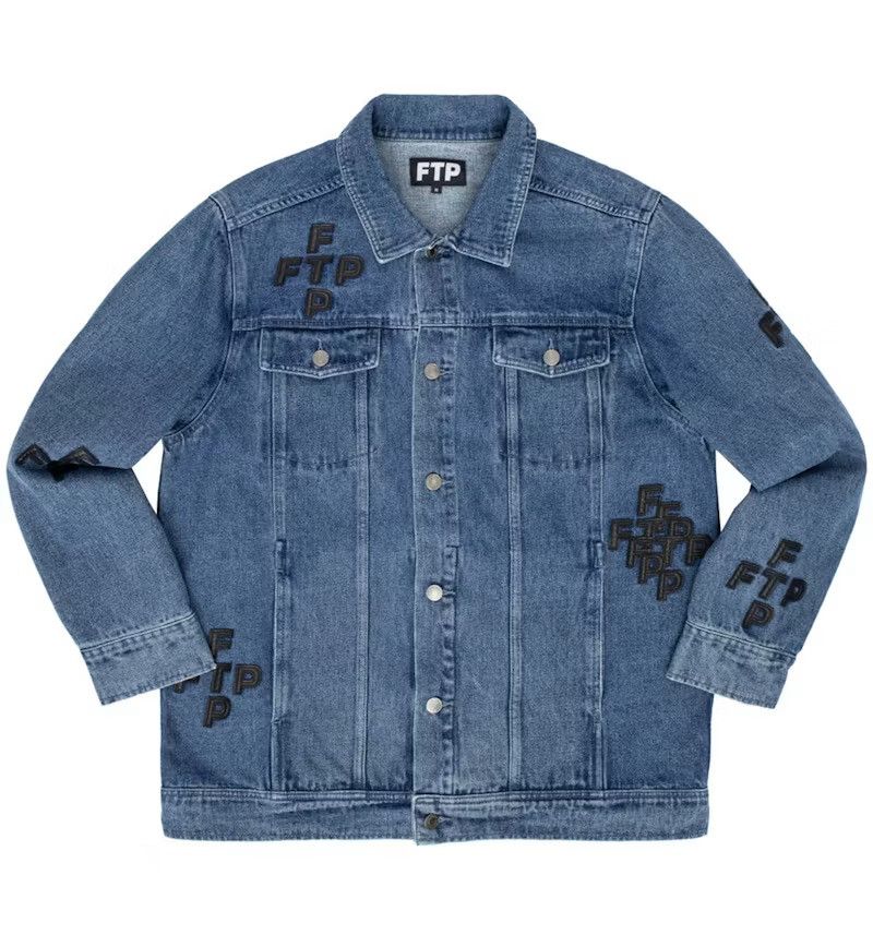 Fuck The Population FTP Cross Logo Denim Trucker Jacket (Large) Size US L / EU 52-54 / 3 - 1 Thumbnail