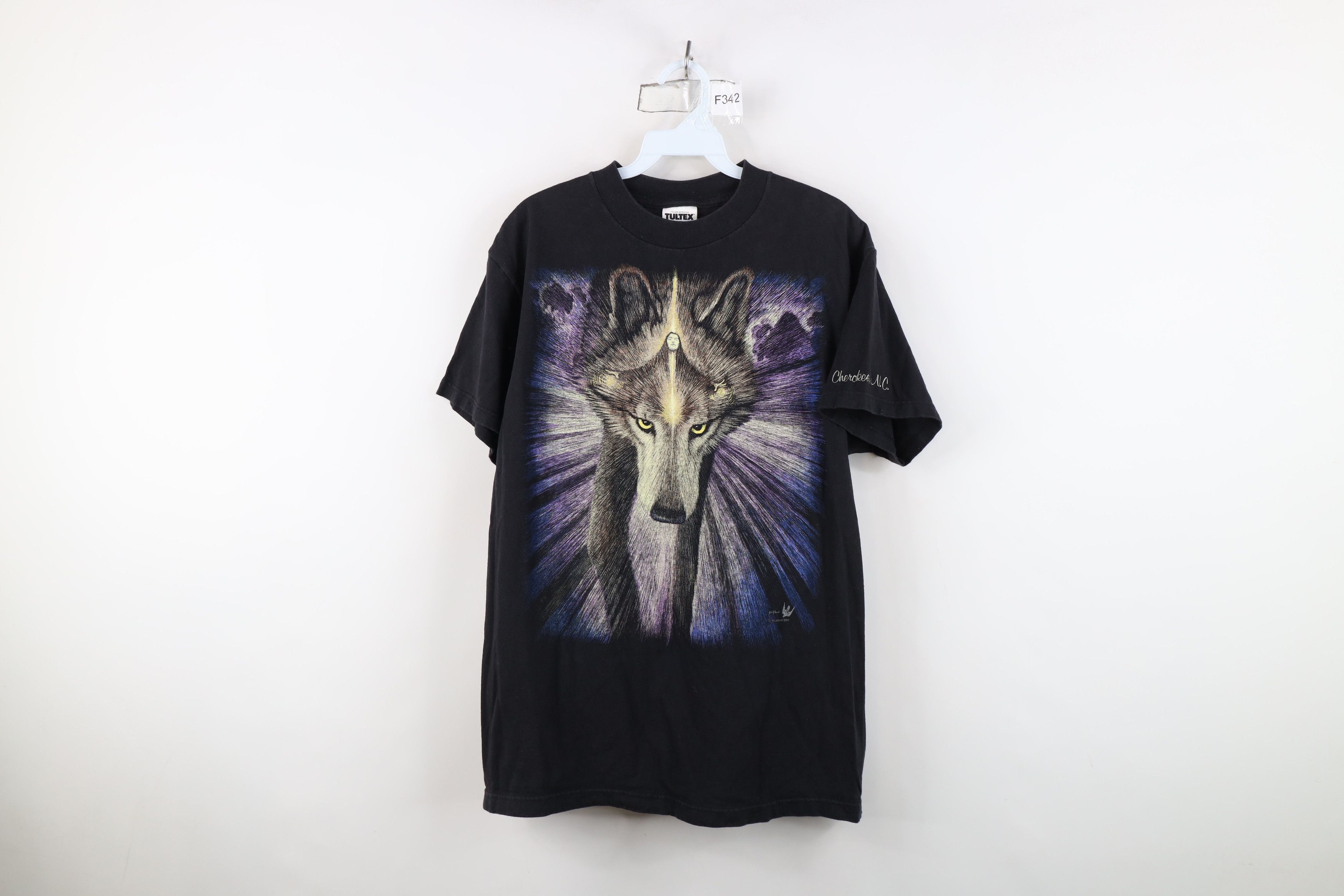 Vintage Vintage 90s Streetwear Nature Spirit Animal T-Shirt Black Size US M / EU 48-50 / 2 - 1 Thumbnail
