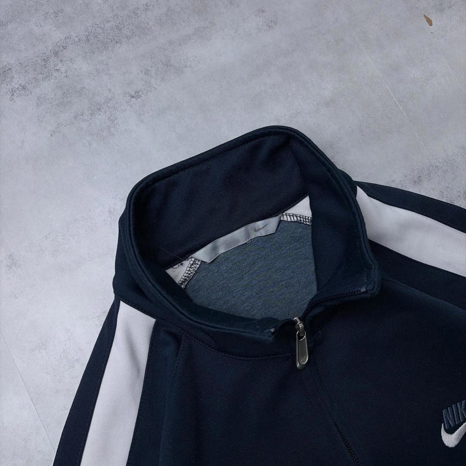 Nike Y2K Navy Nike Swoosh Grunge Striped Skater Track Jacket Size US XL / EU 56 / 4 - 6 Thumbnail