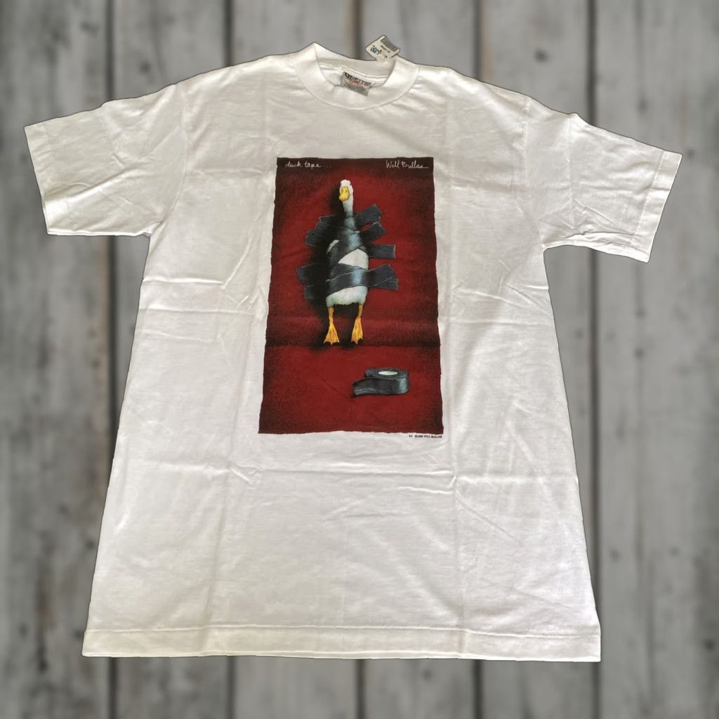 Vintage VINTAGE DUCK TAPE Shirt Men Medium White Graphic Tee 1996 Single Stitch New Size US M / EU 48-50 / 2 - 1 Thumbnail