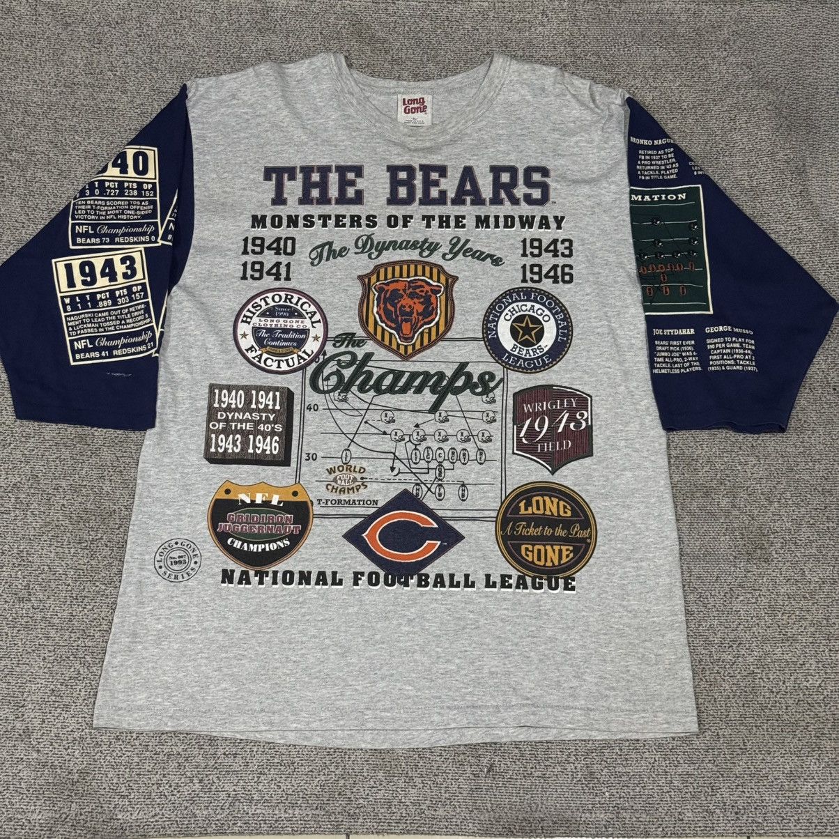 Vintage Vintage Long Gone T-Shirt Chicago Bears 1993 Size US XL / EU 56 / 4 - 1 Thumbnail