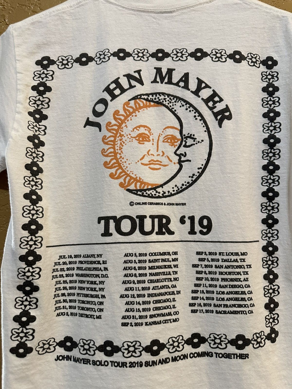 John Mayer × Online Ceramics Rare John Mayer x Online Ceramics Tour 2019 T Shirt Size US S / EU 44-46 / 1 - 3 Thumbnail