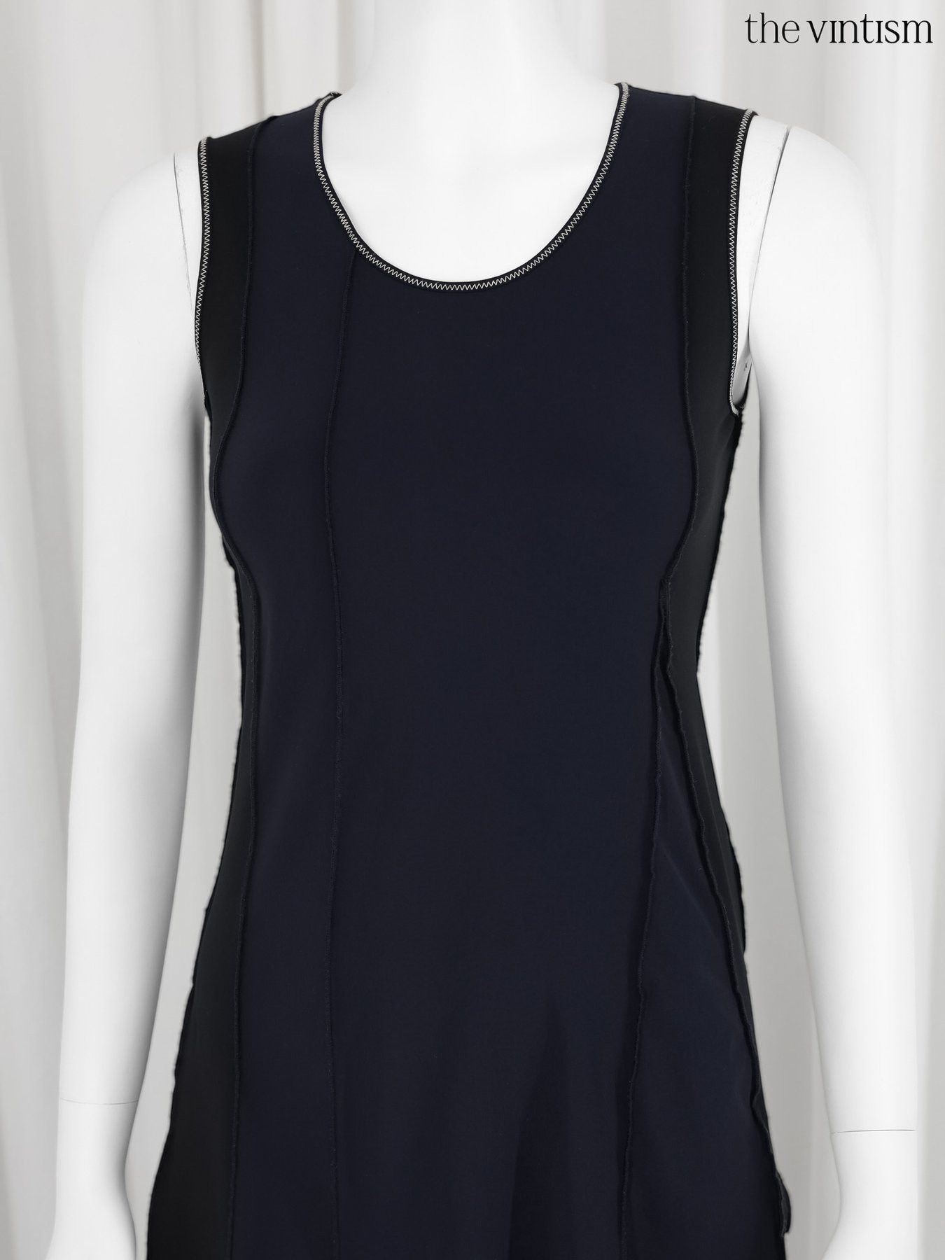 Marithe + Francois Girbaud Marithe + Francois Girbaud Archival Navy Stretch Nylon Dress Size S / US 4 / IT 40 - 4 Thumbnail