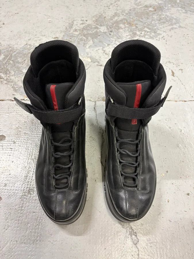 Prada 2000s Prada Black Strap Hiking Leather Boots Size US 9.5 / EU 42-43 - 2 Thumbnail