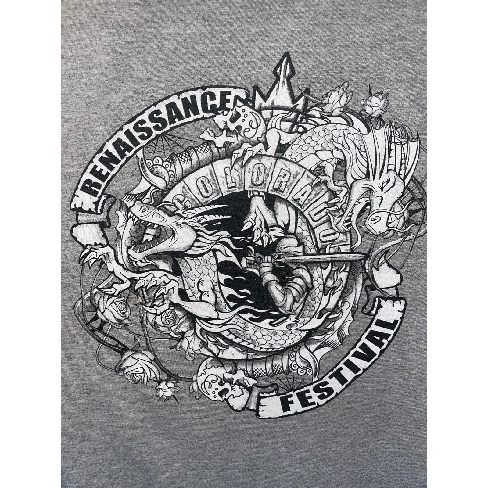 Gildan 2000s Colorado Renaissance Festival Dragon Gray Shirt Y2K L Size US L / EU 52-54 / 3 - 2 Thumbnail