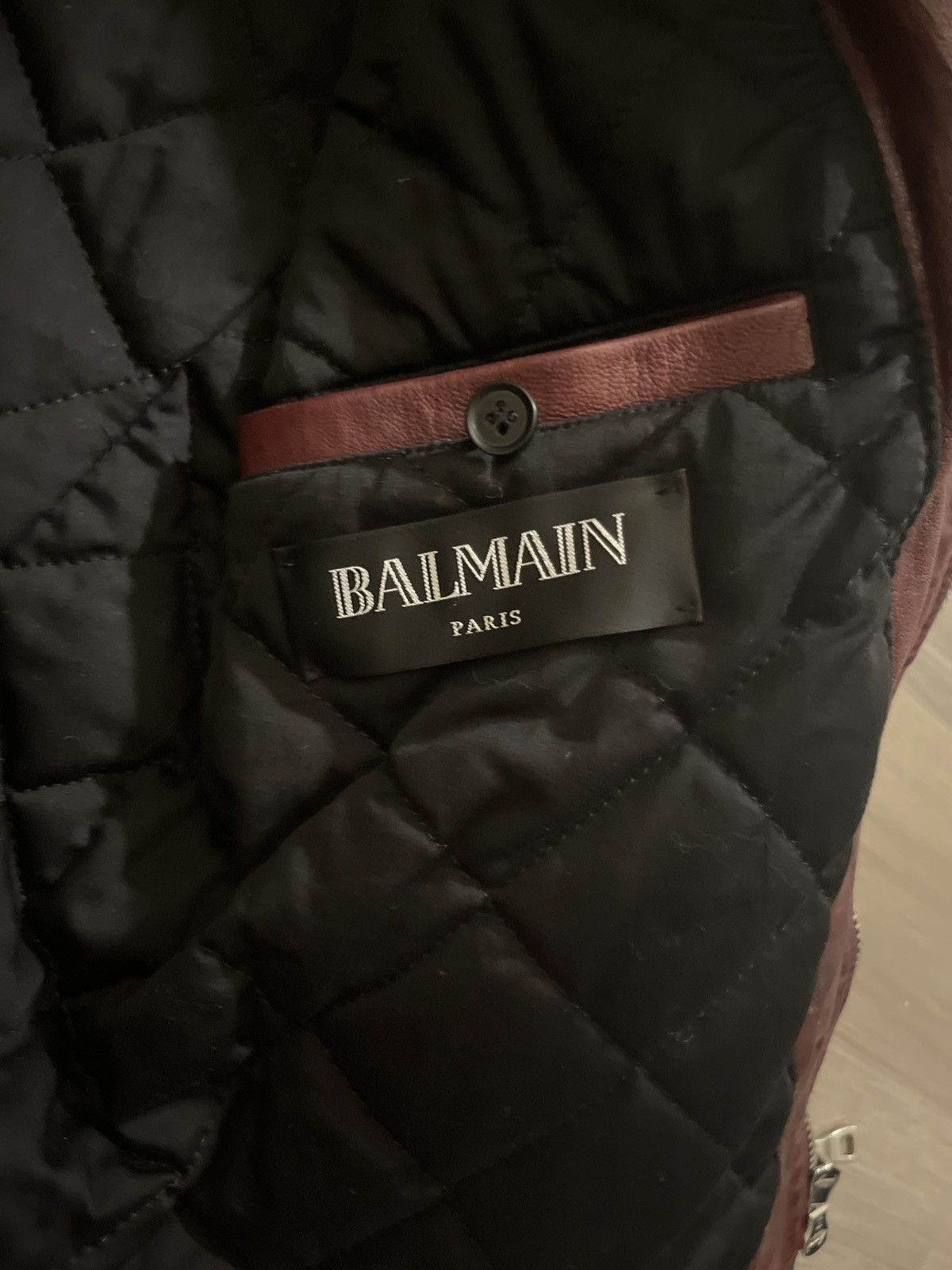 Balmain Balmain OxBlood Leather Rider Jacket Size US M / EU 48-50 / 2 - 4 Thumbnail