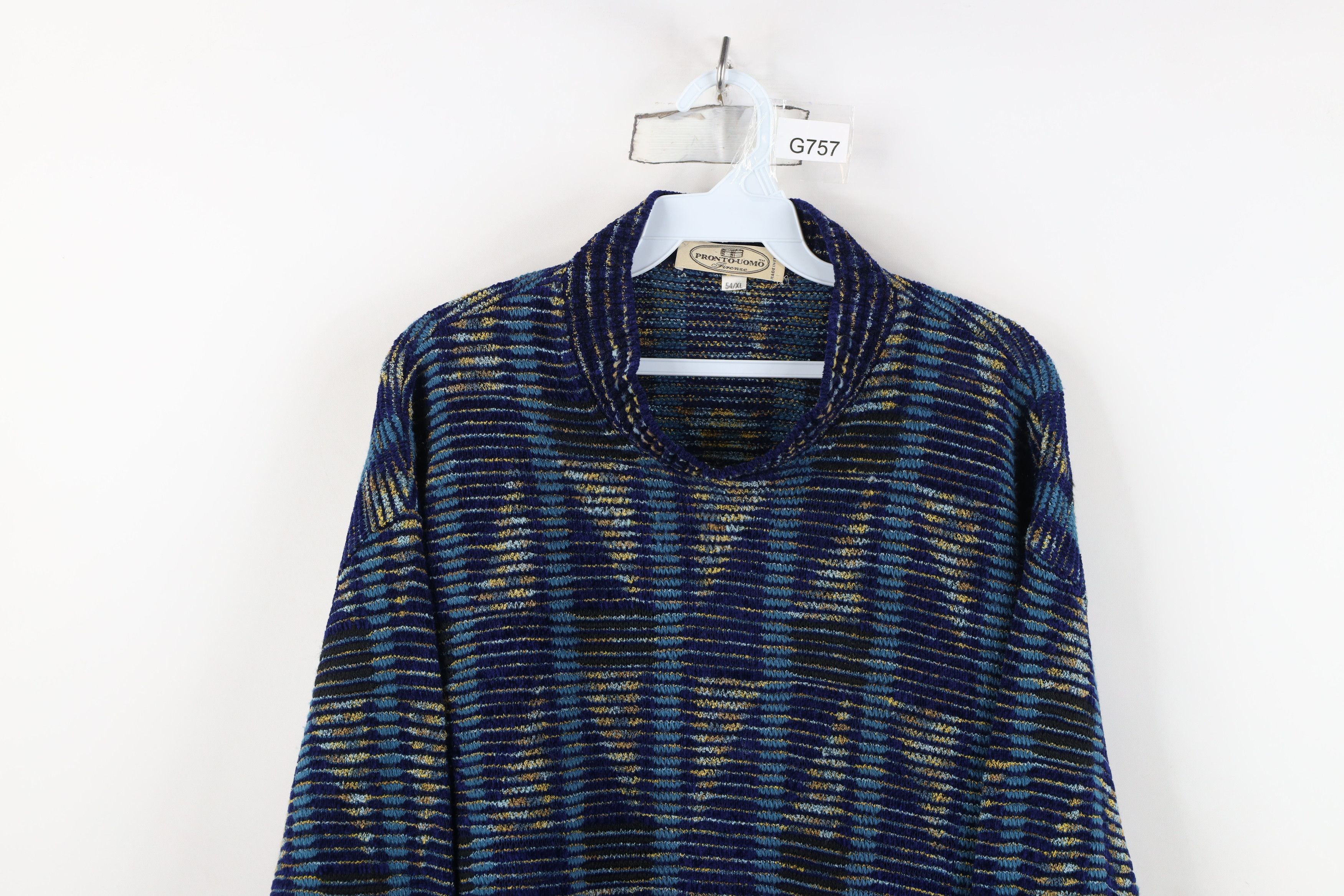 Vintage Vintage 90s Coogi Style Geometric Ribbed Knit Sweater Size US XL / EU 56 / 4 - 2 Thumbnail