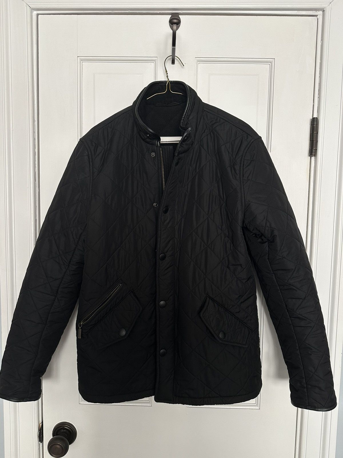 image of Barbour Black Powell Jacket, Men's (Size Small)