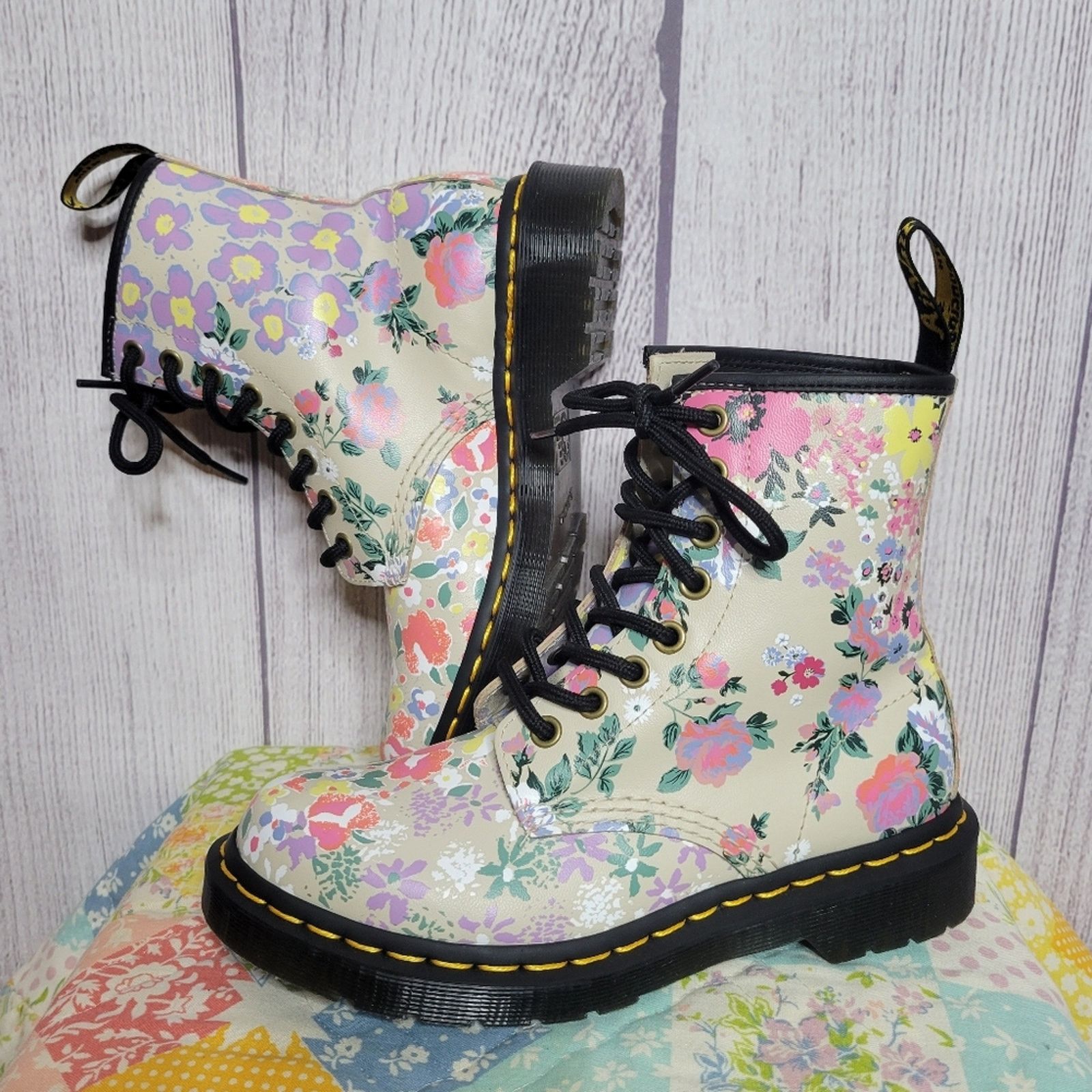 Dr. Martens Dr. Martens 1460 Floral Mash Up Lace Up Boots, size US 5 Size US 5 / IT 35 - 6 Thumbnail