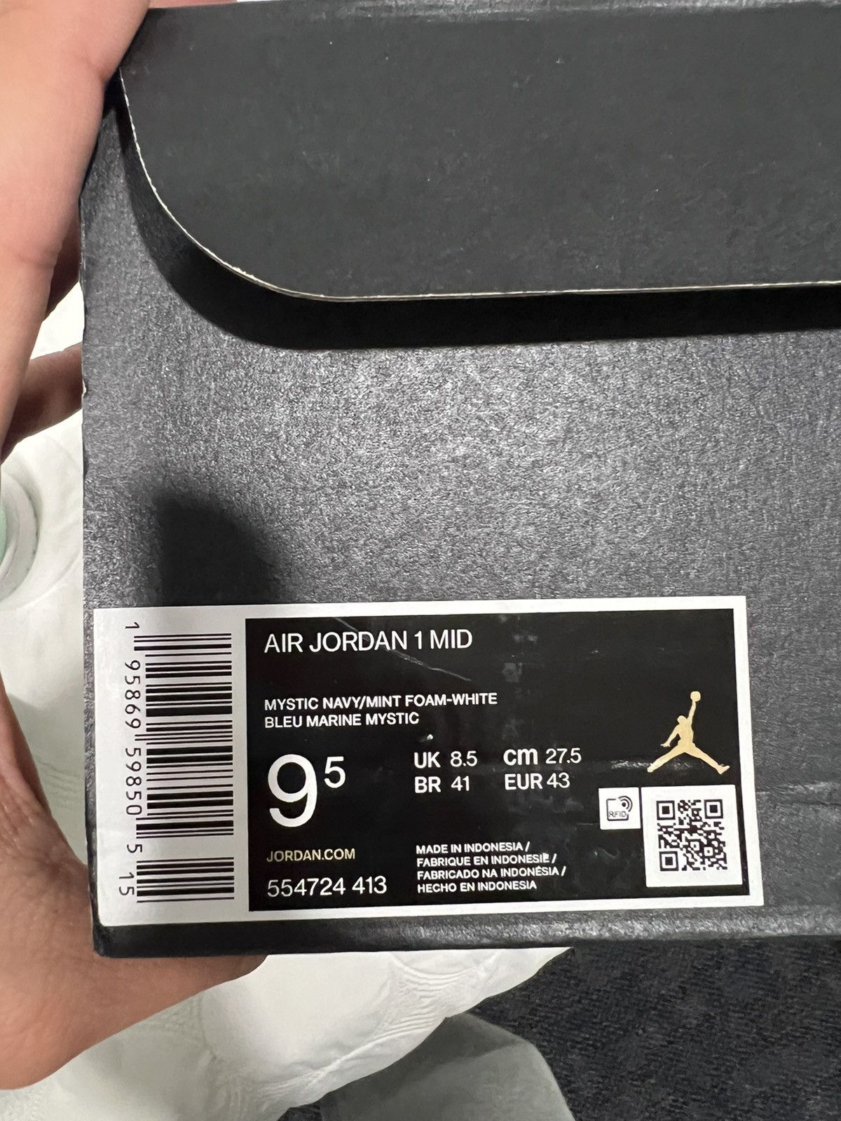 Jordan Brand Jordan 1 Mid Mystic Navy Mint Foam Size US 9.5 / EU 42-43 - 5 Thumbnail