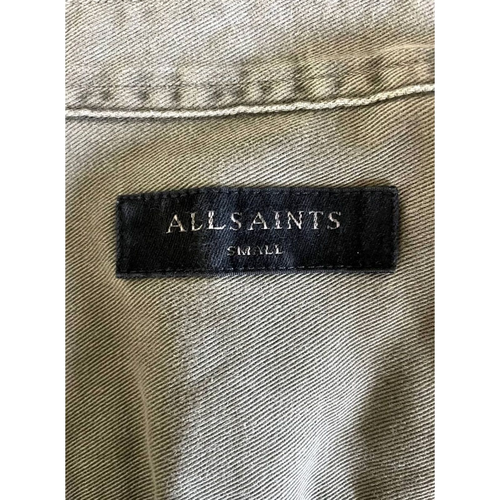 Allsaints Allsaints Mens Size S Gray Denim Cotton Long Sleeve Military Trucker Jacket Size US S / EU 44-46 / 1 - 3 Thumbnail