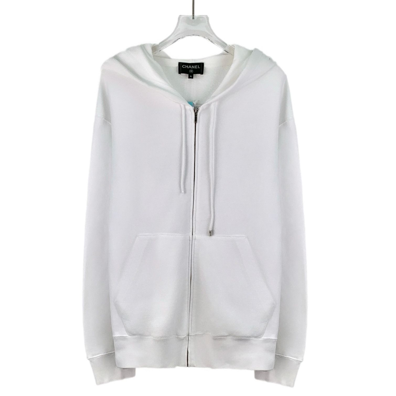 Chanel Chanel White Camellia Logo Print Zip-Up Hoodie (Size XL) Size US XL / EU 56 / 4 - 1 Thumbnail
