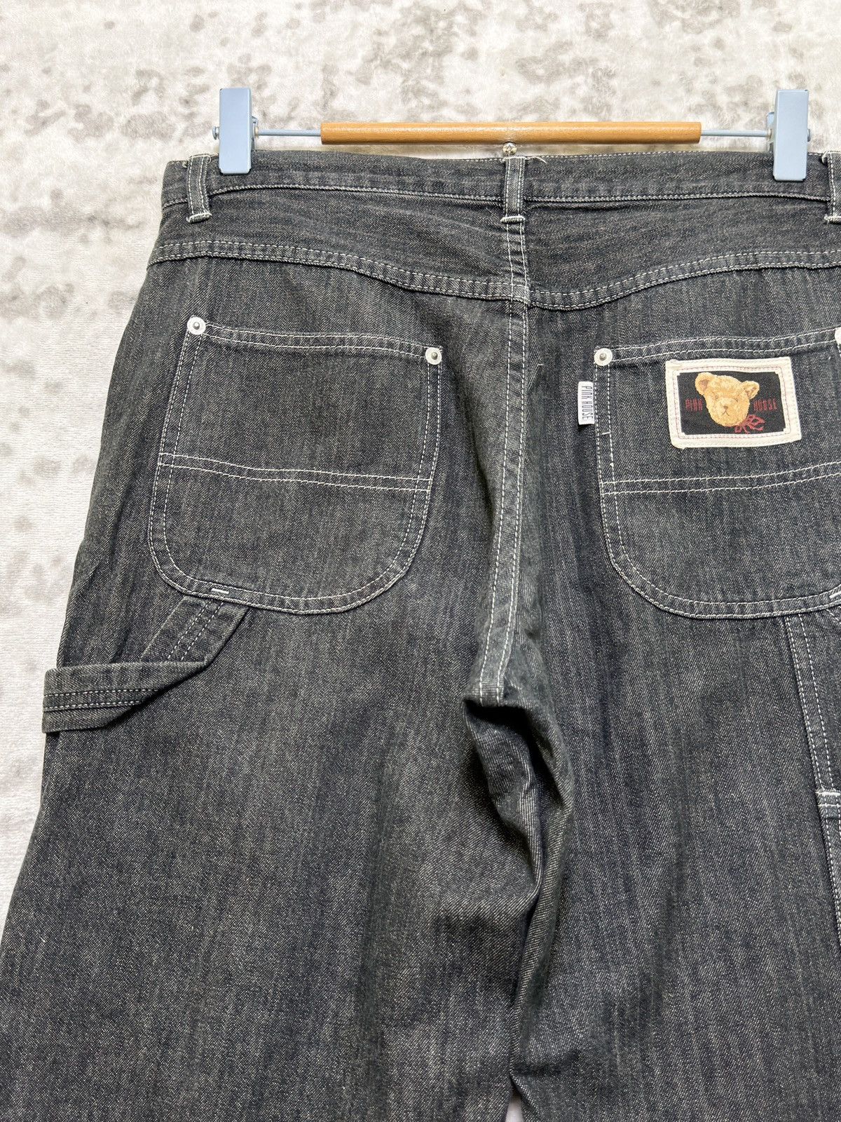Pink House Pink House Bear Patch Black Denim Carpenter Pants Size US 29 - 10 Thumbnail