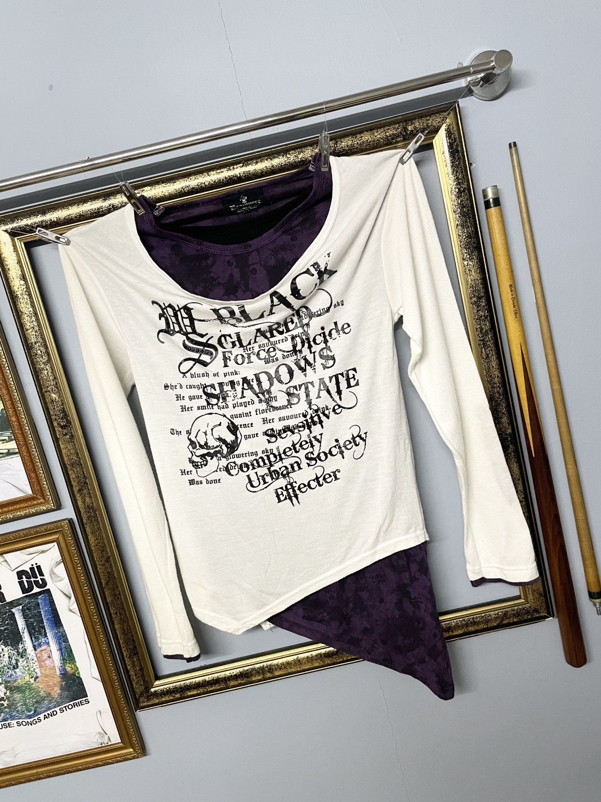 Designer Vintage Japan Designer Beaumere Black Shadow Skull Longsleve Size US S / EU 44-46 / 1 - 2 Thumbnail