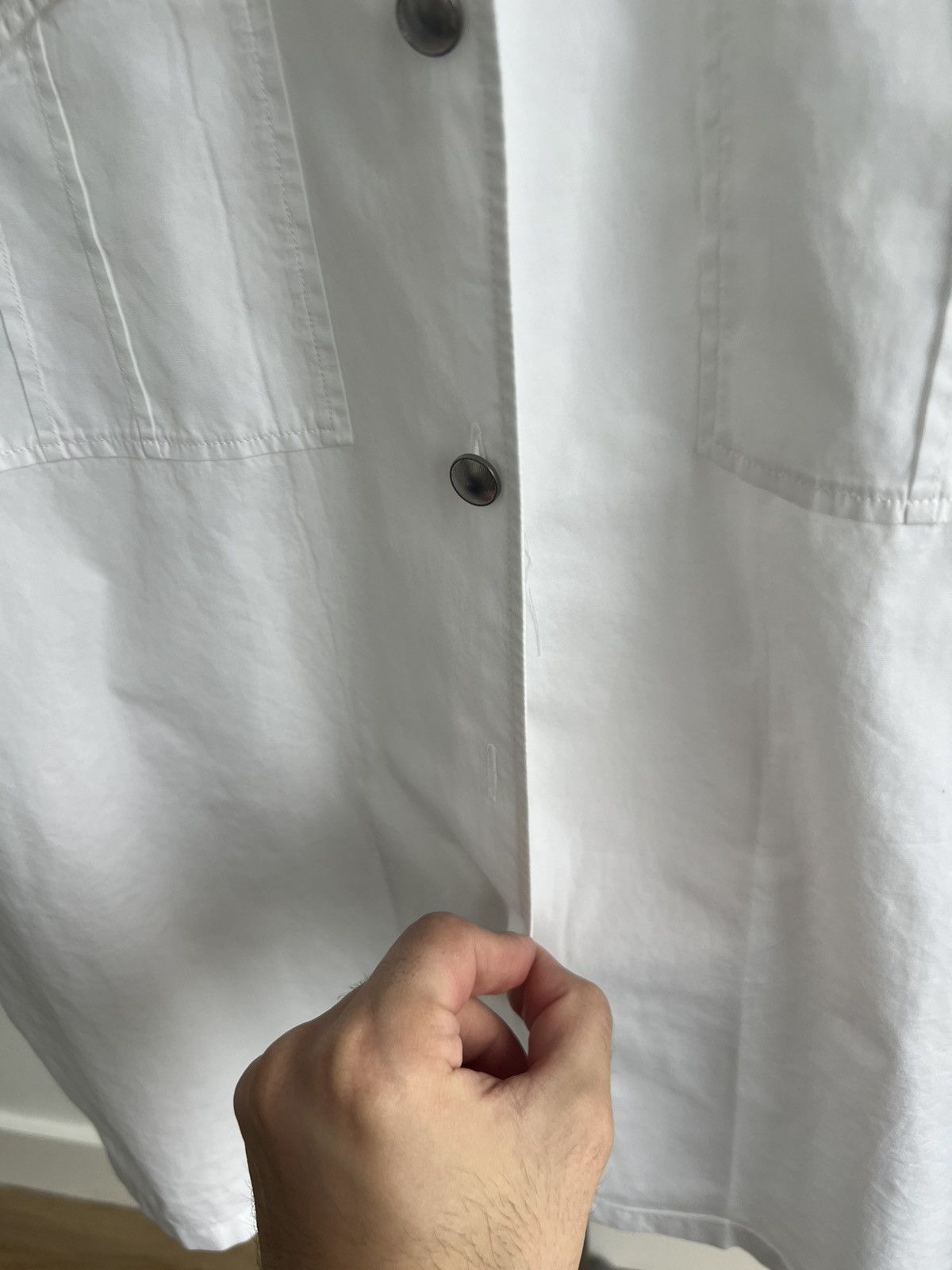 Prada White Camp Collar Officer's Shirt Size S / US 4 / IT 40 - 4 Thumbnail