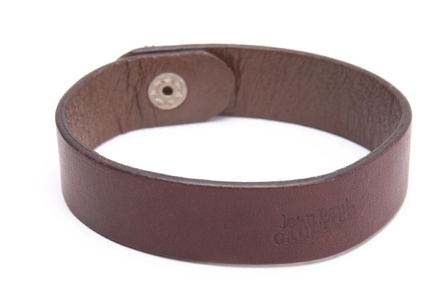 Dragon Button Leather Bracelet in Dark Brown