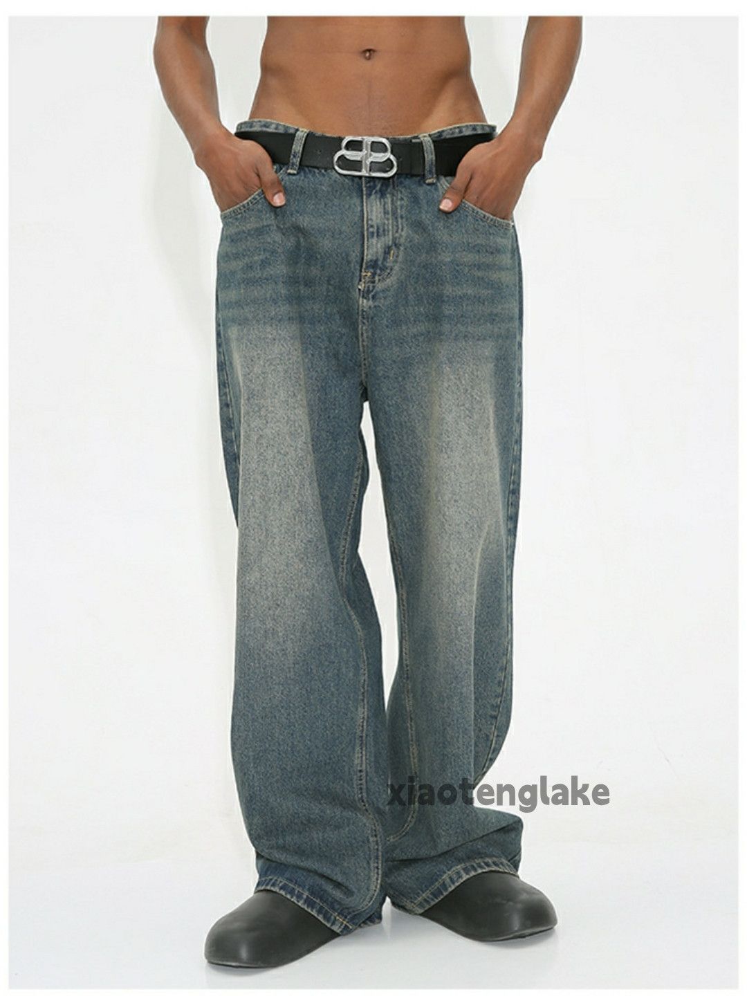 Jean × Vintage washed faded cleanfit yuppie hiphop loose baggy jeans Size US 28 / EU 44 - 1 Thumbnail