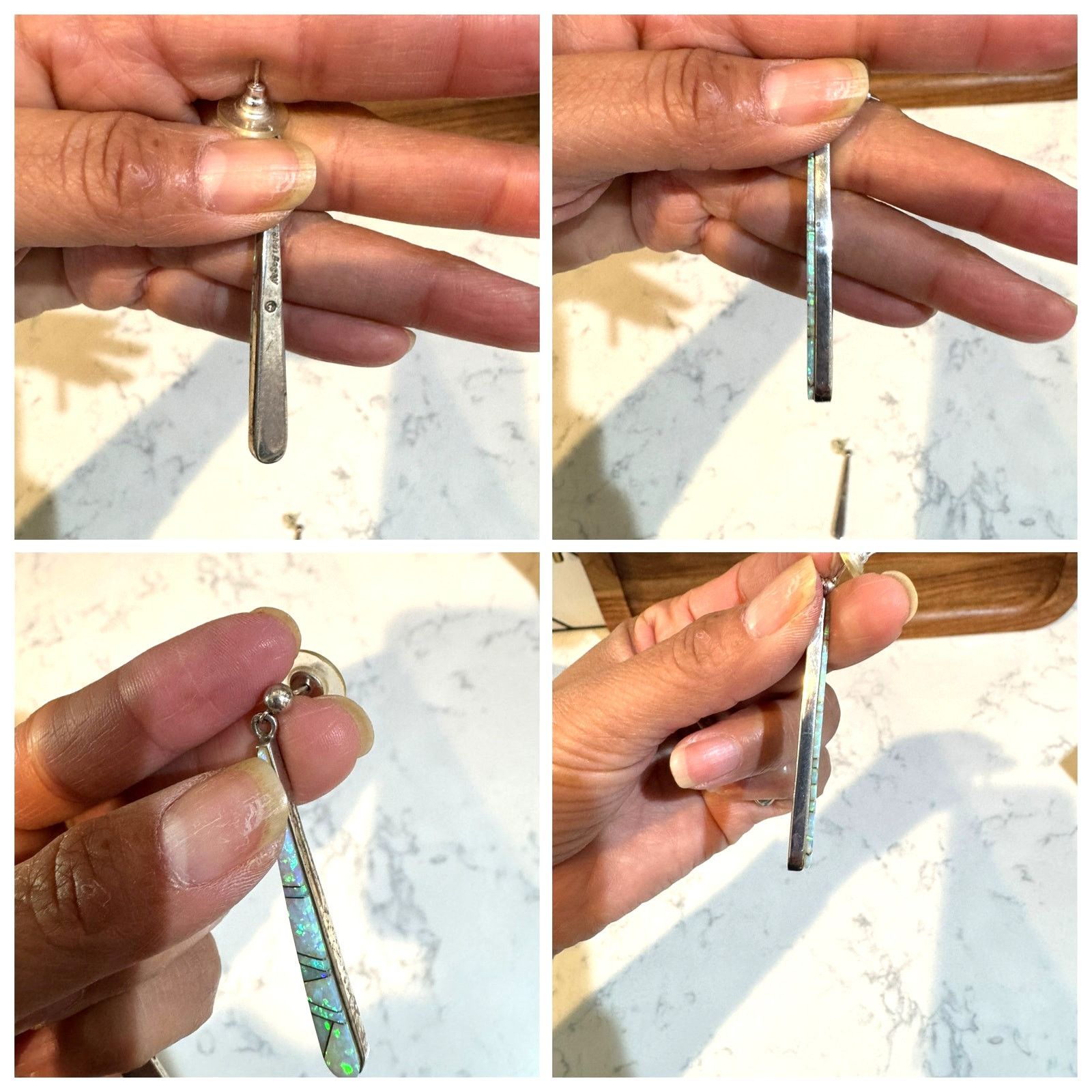 Other Native American silver opal drop earrings by Calvin Begay Size ONE SIZE - 16 Thumbnail