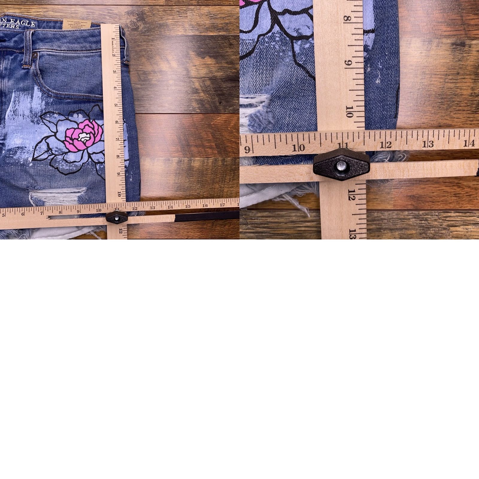 Vintage VINTAGE American Eagle High Rise Festival Shorts 12 Cut Off Denim 5-Pocket Womens Blue Regular 3in Inseam Festival Women’s Jeans Shorts 31in Waist Size 34" / US 12 / IT 48 - 10 Thumbnail