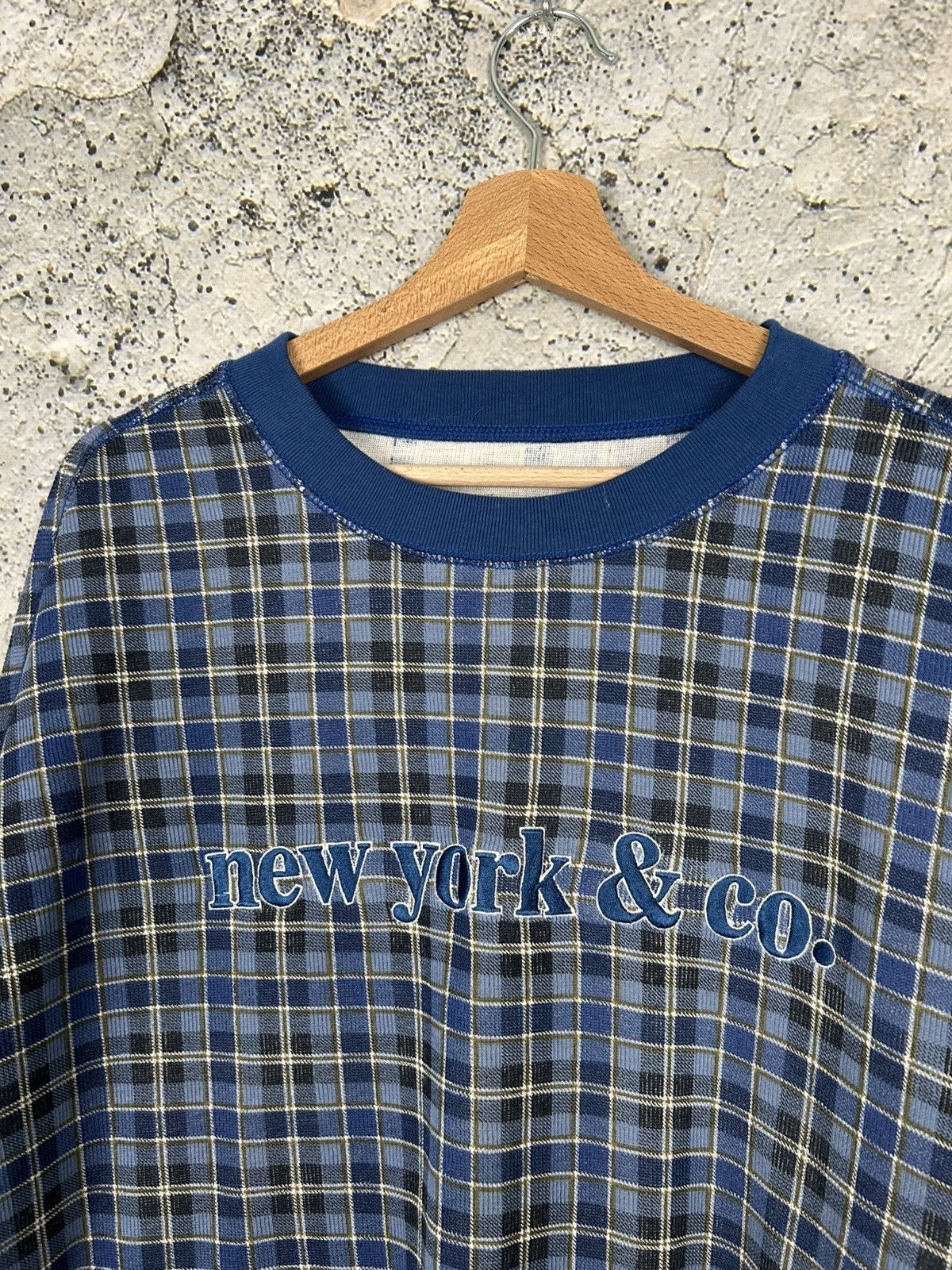 Vintage New York & Co Checkered Crewneck Streetwear Vintage Hype Size US L / EU 52-54 / 3 - 3 Thumbnail